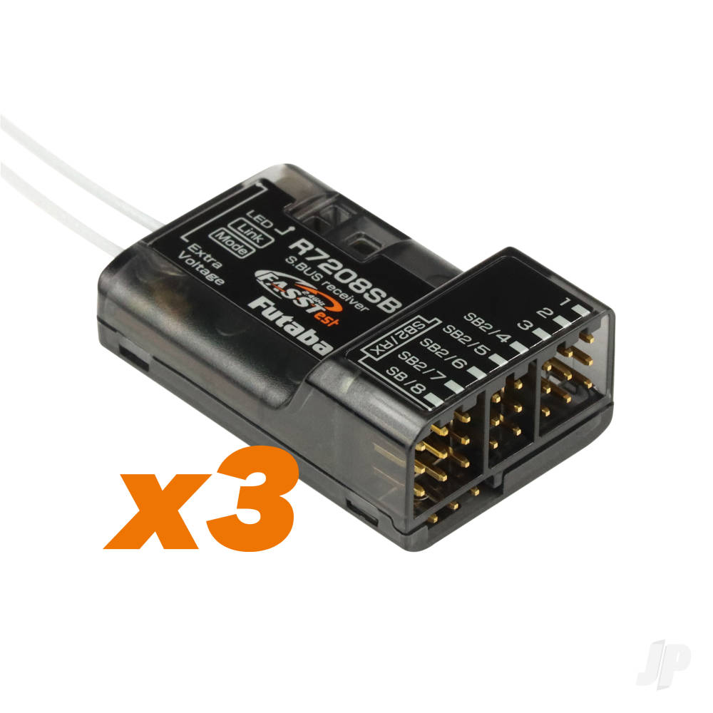 Futaba 16IZ Super 18-Channel Air Radio with 3x R7008SB Rx -7