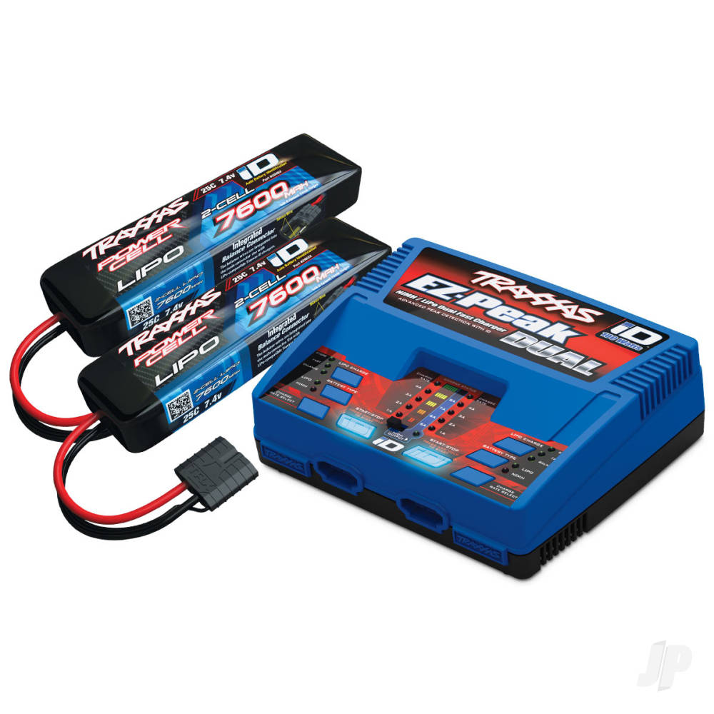 traxxas-id-completer-pack-with-1x-ez-peak-dual-charger-2x-lipo-2s-7600mah-battery