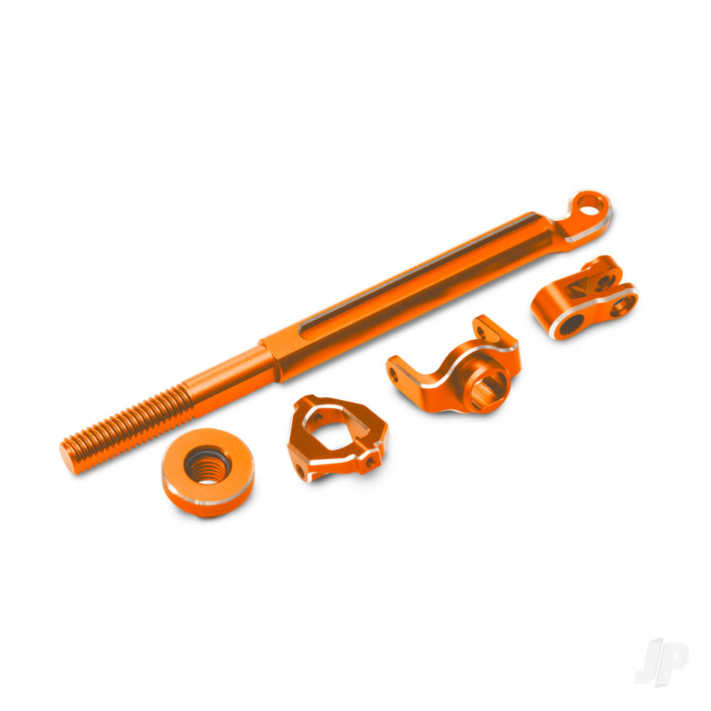 Traxxas Brake linkage, front (orange-anodised 6061-T6 aluminium), mounting hardware