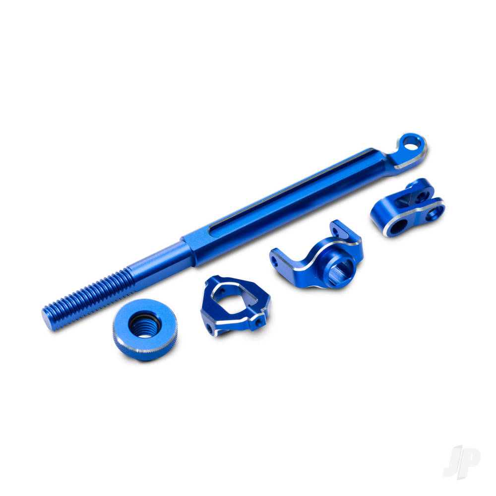 Traxxas Brake linkage, front (blue-anodised 6061-T6 aluminium), mounting hardware