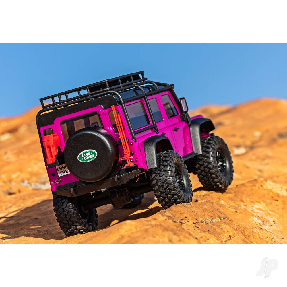 Traxxas TRX-4M Land Rover Defender 1:18 4WD Electric Trail Crawler, Pink (+ TQ, ECM-2.5, Titan 87T, 750mAh LiPo, USB Charger, Clipless Body)-14