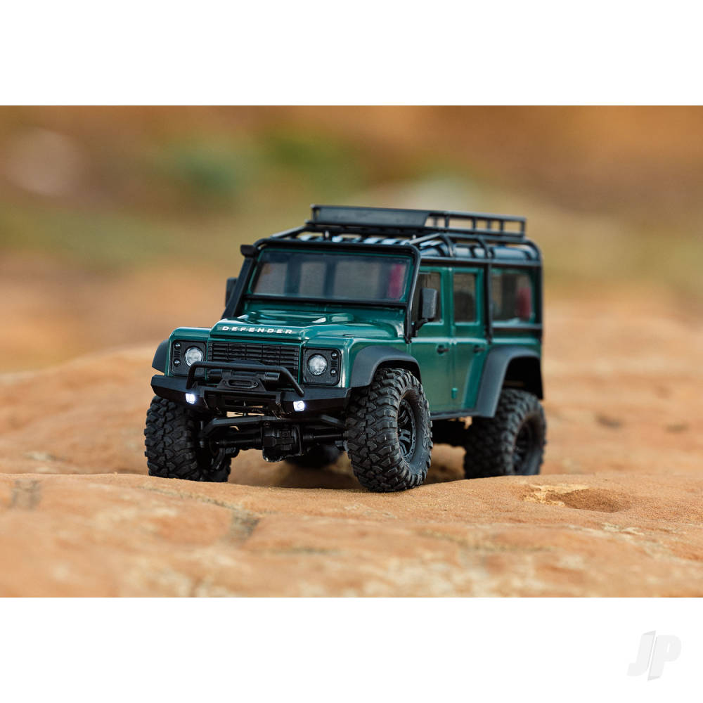 Traxxas TRX-4M Land Rover Defender 1:18 4WD Electric Trail Crawler, Black (+ TQ, ECM-2.5, Titan 87T, 750mAh LiPo, USB Charger, Clipless Body)-18
