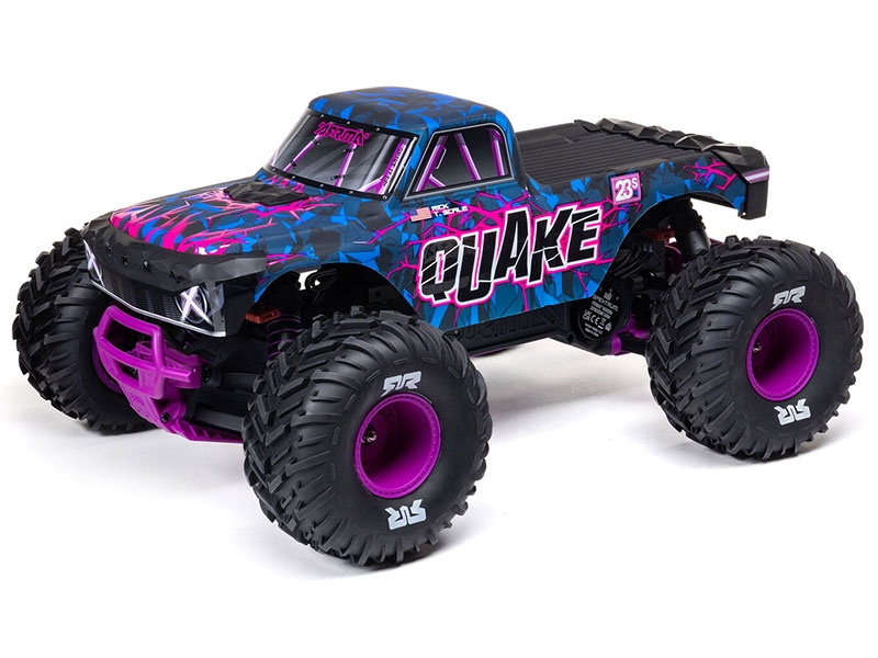 Arrma 1/10 QUAKE 223S DSC 2WD RTR Brushless Monster Truck, Purple