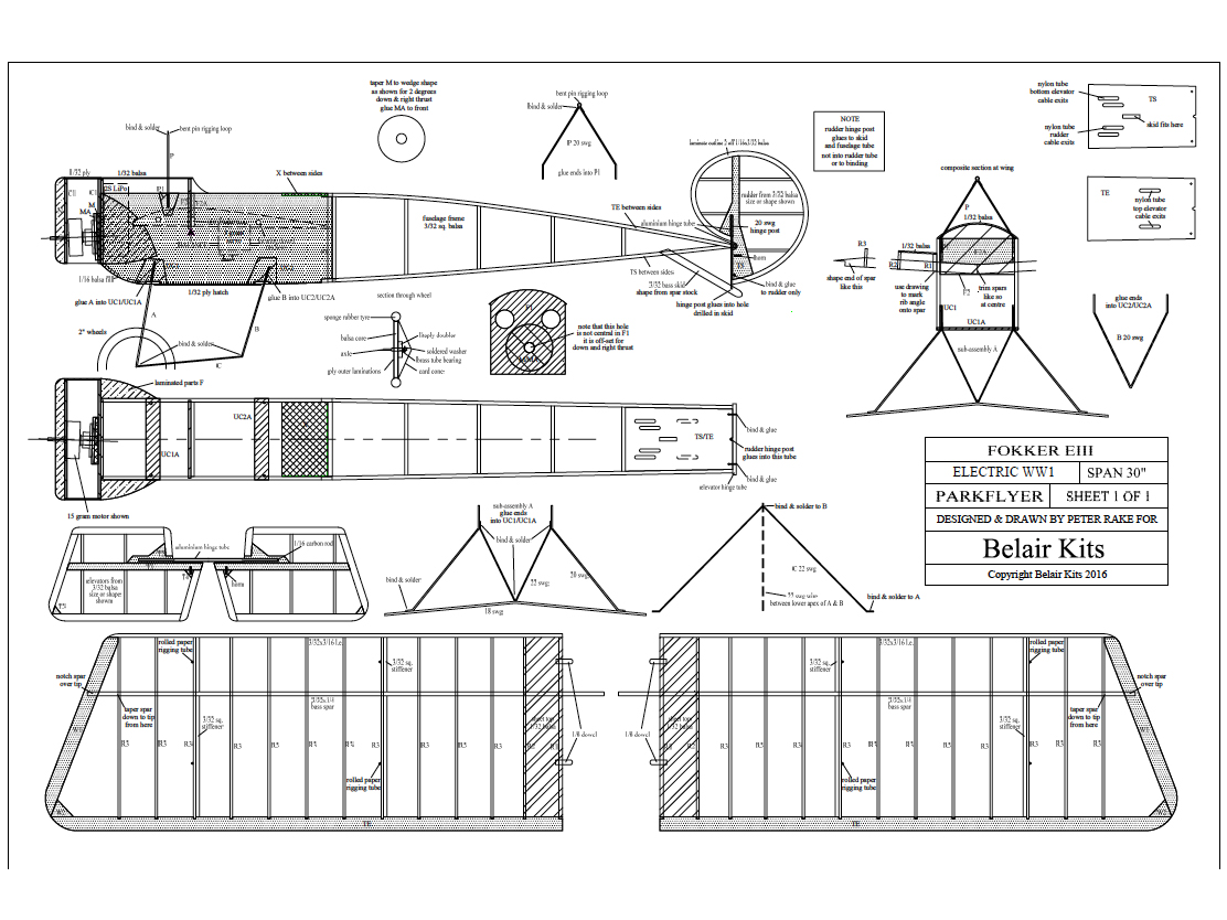 Fokker E-111 Eindekker - electric scale kit-2
