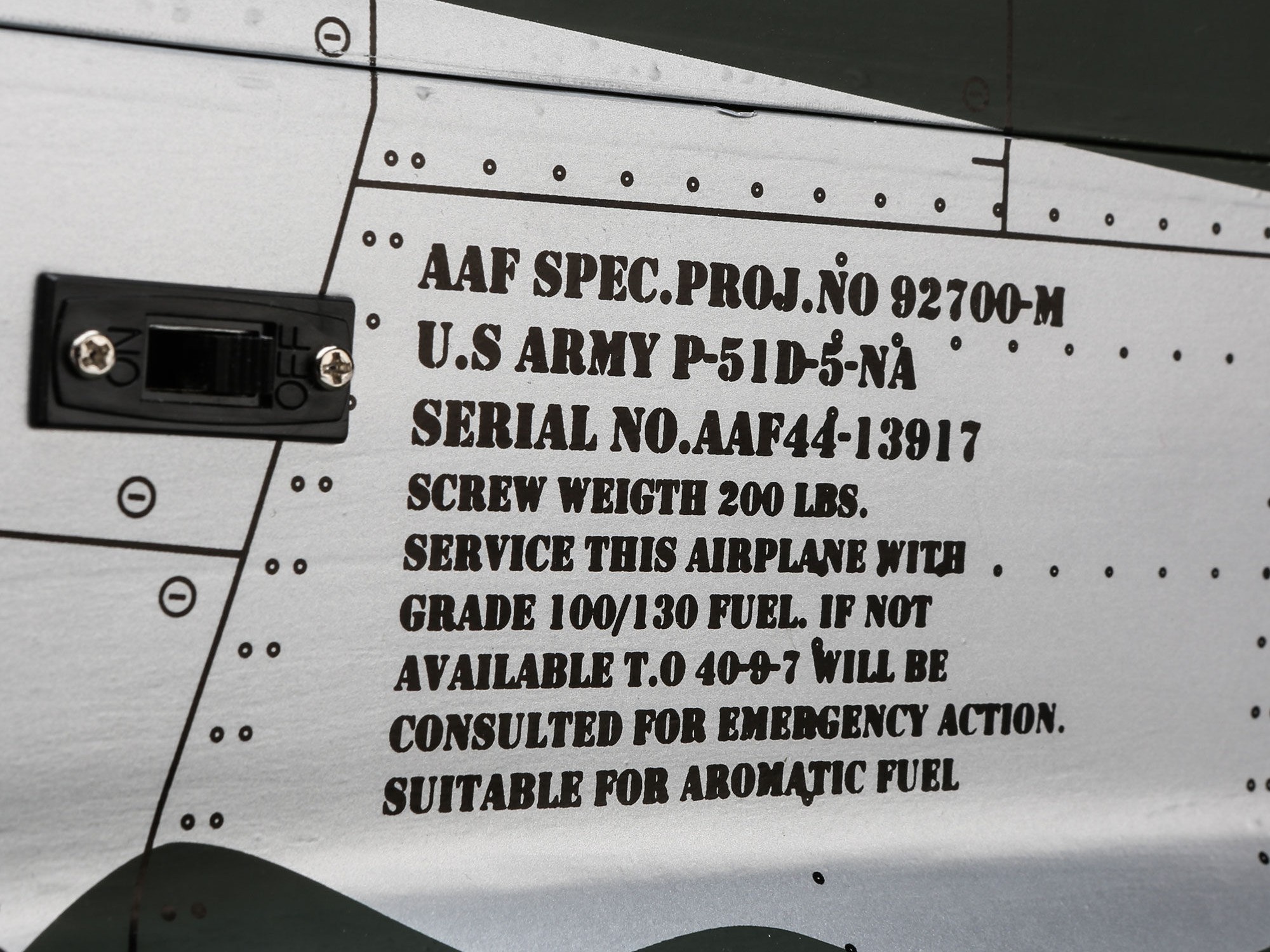 P-51D Mustang 20cc ARF, 69.5"-22