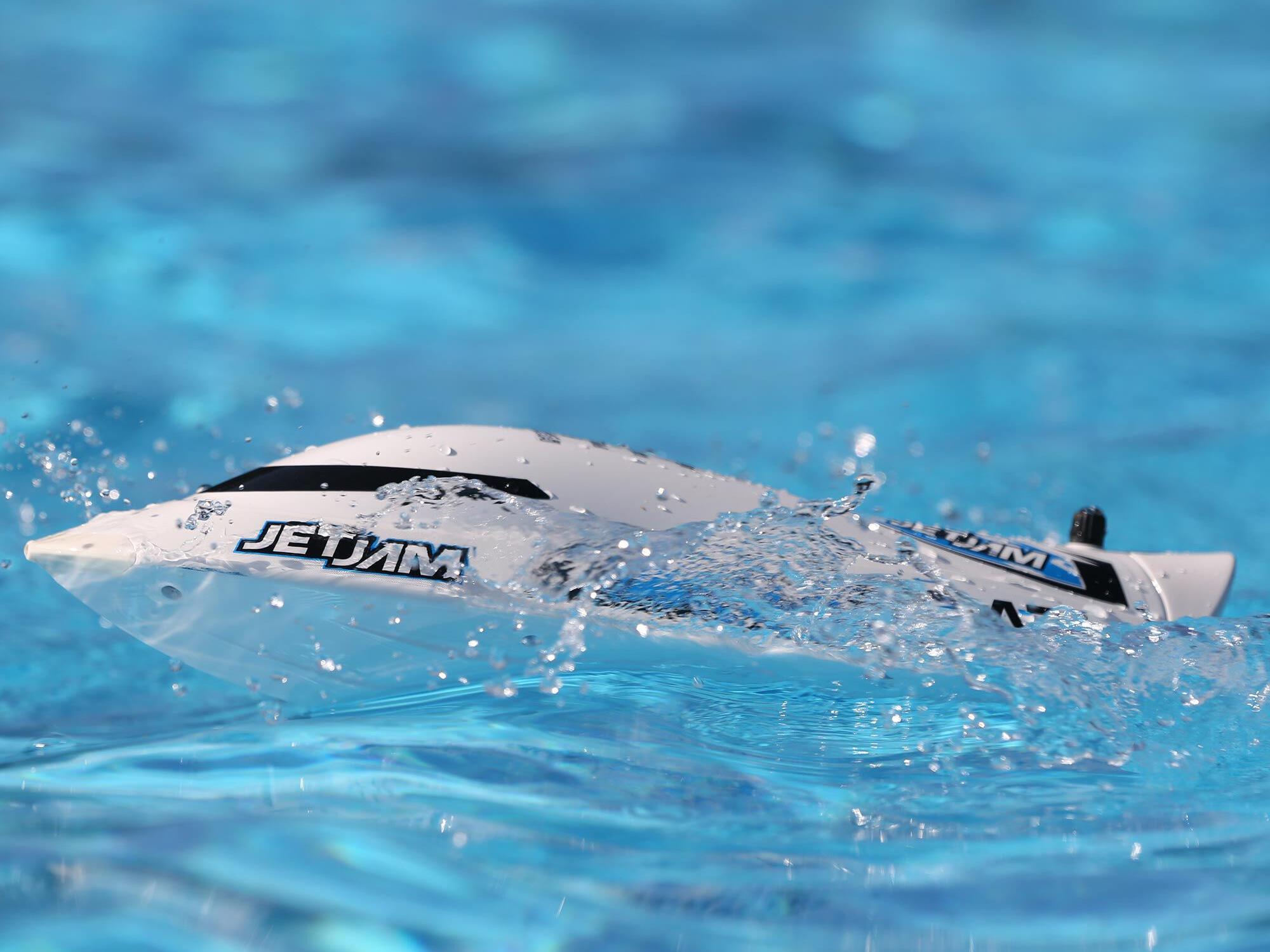 Jet Jam V2 12" Self-Righting Pool Racer Brushed RTR, White-8