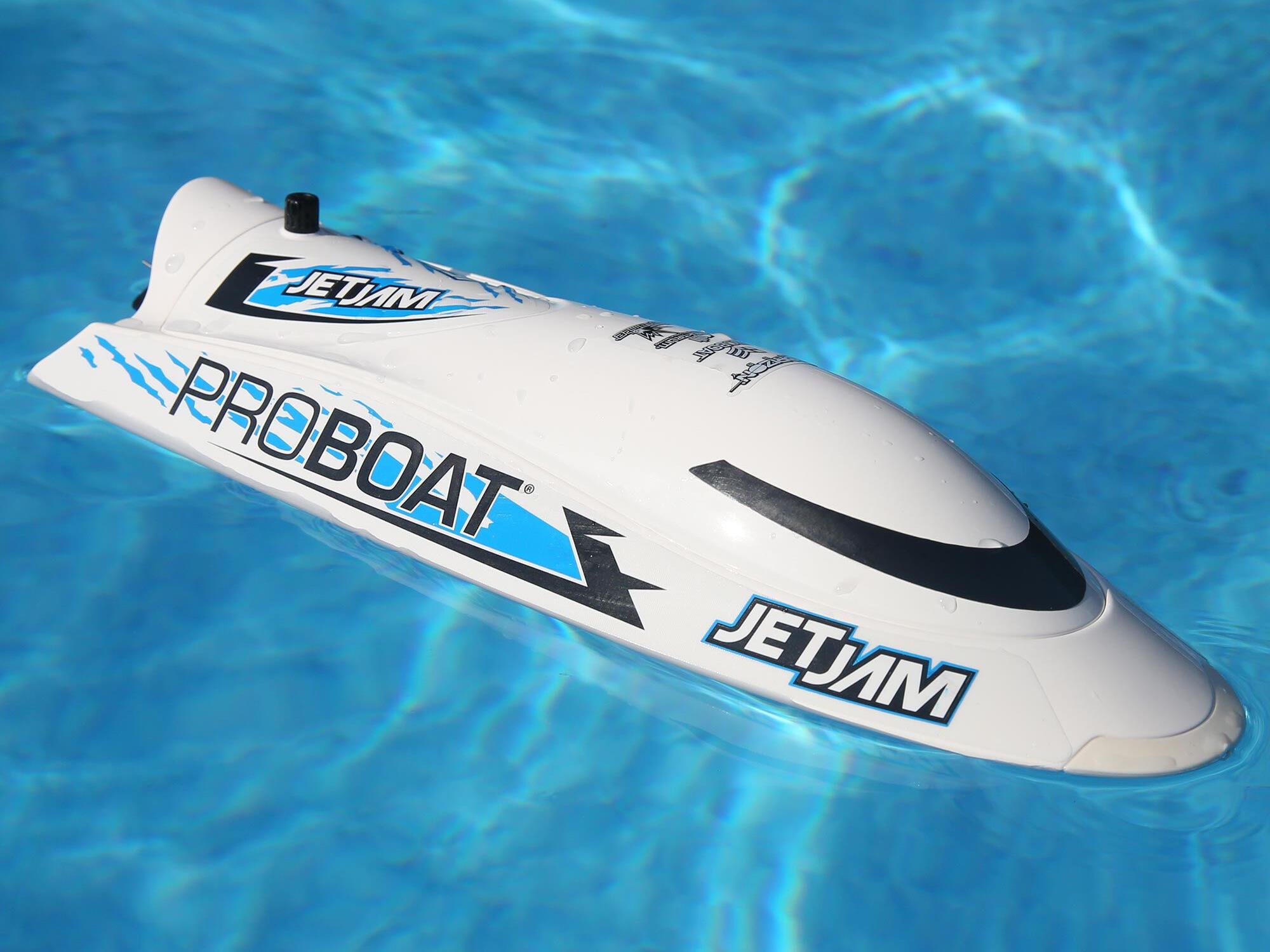 Jet Jam V2 12" Self-Righting Pool Racer Brushed RTR, White-12