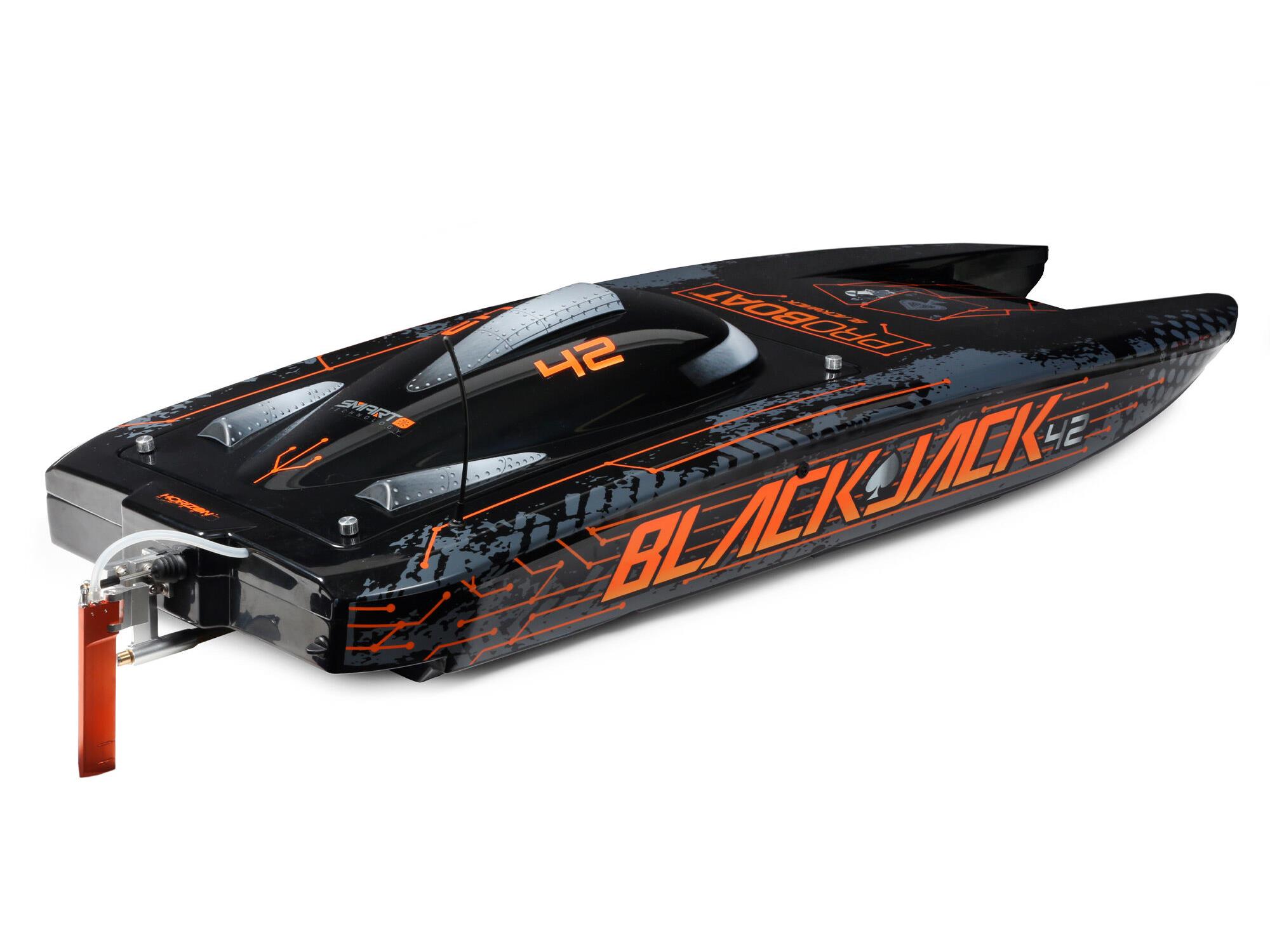 Blackjack 42" 8S Brushless Catamaran RTR: Black/Orange-2