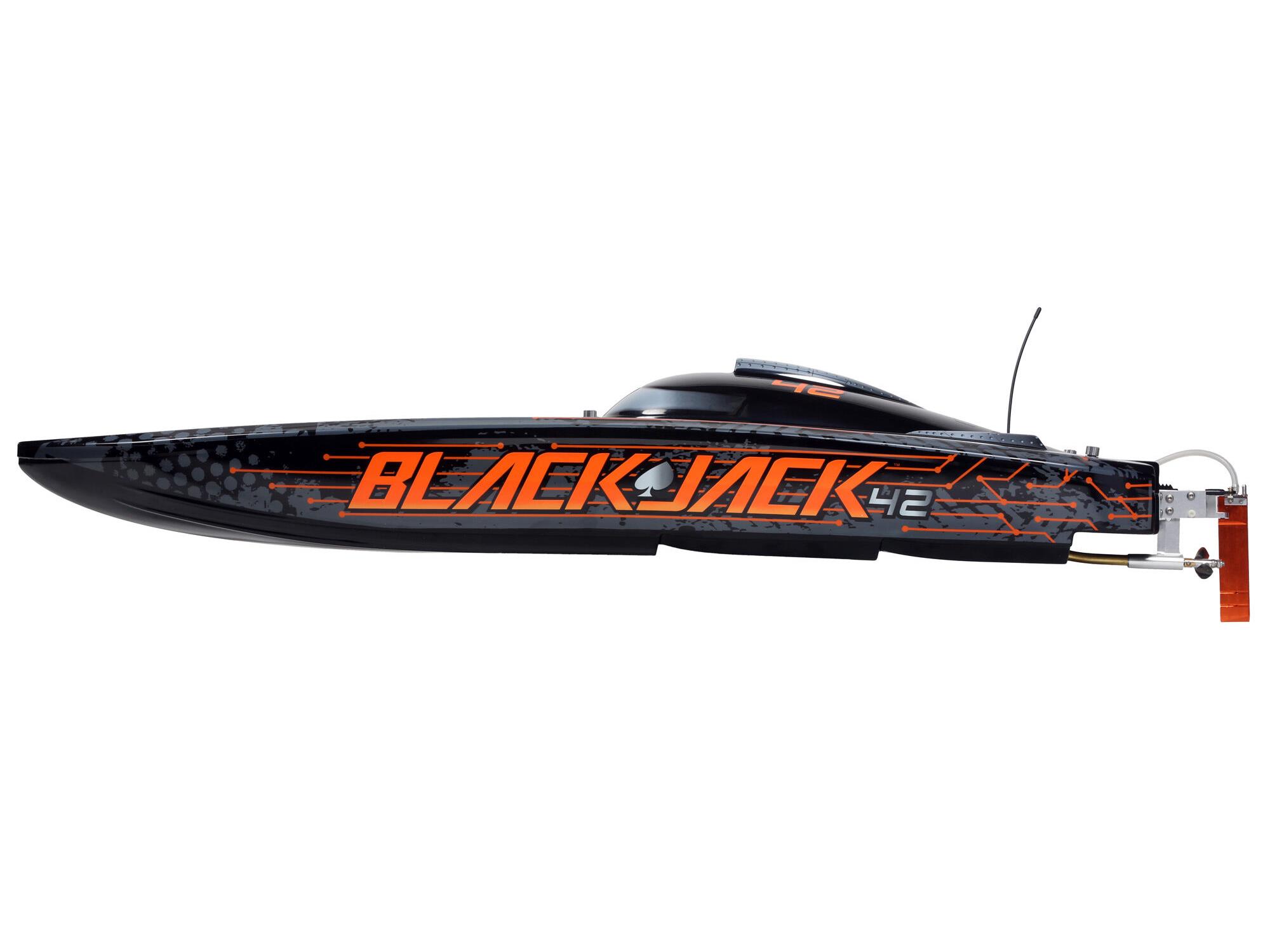 Blackjack 42" 8S Brushless Catamaran RTR: Black/Orange-4