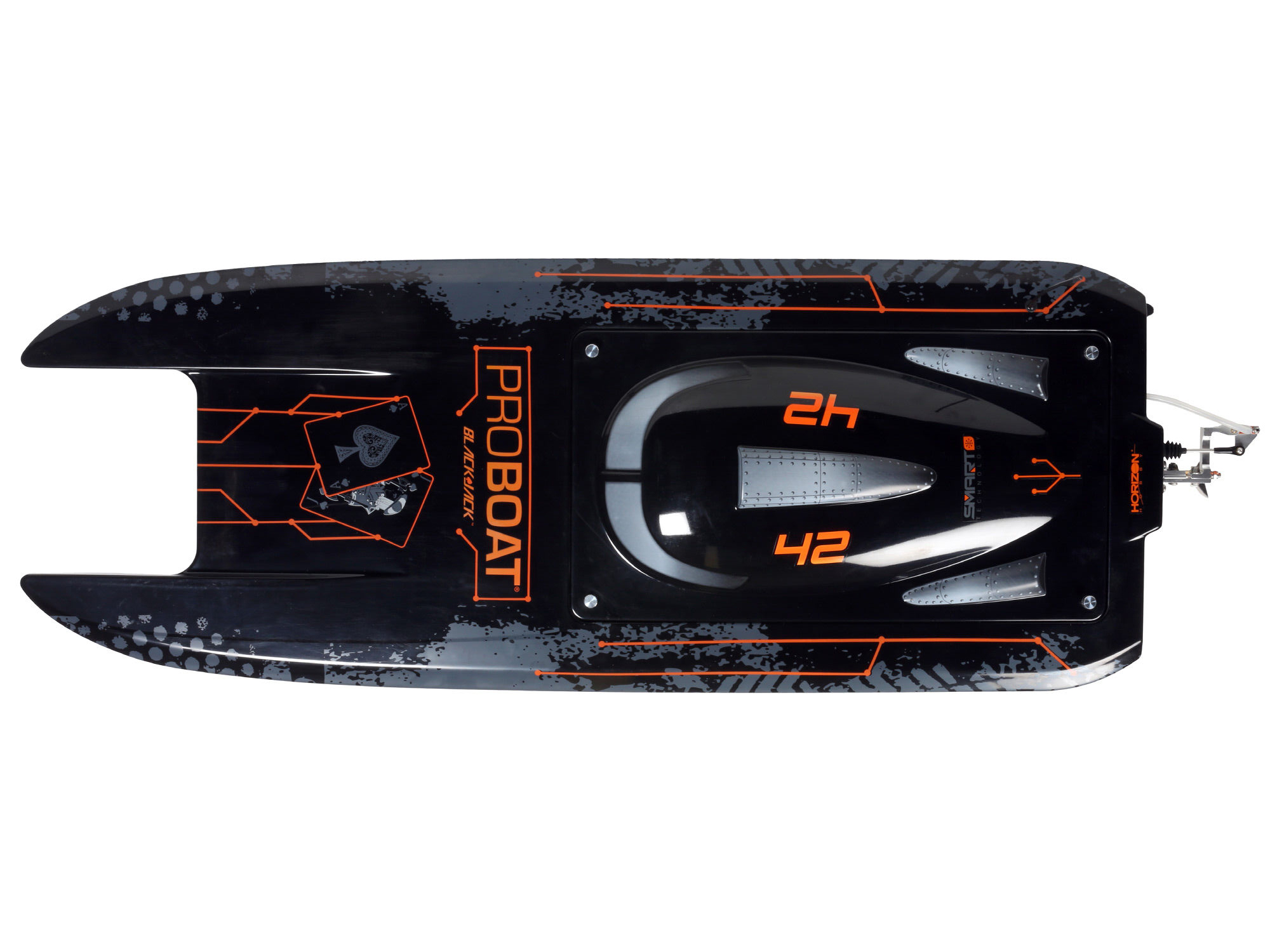 Blackjack 42" 8S Brushless Catamaran RTR: Black/Orange-8