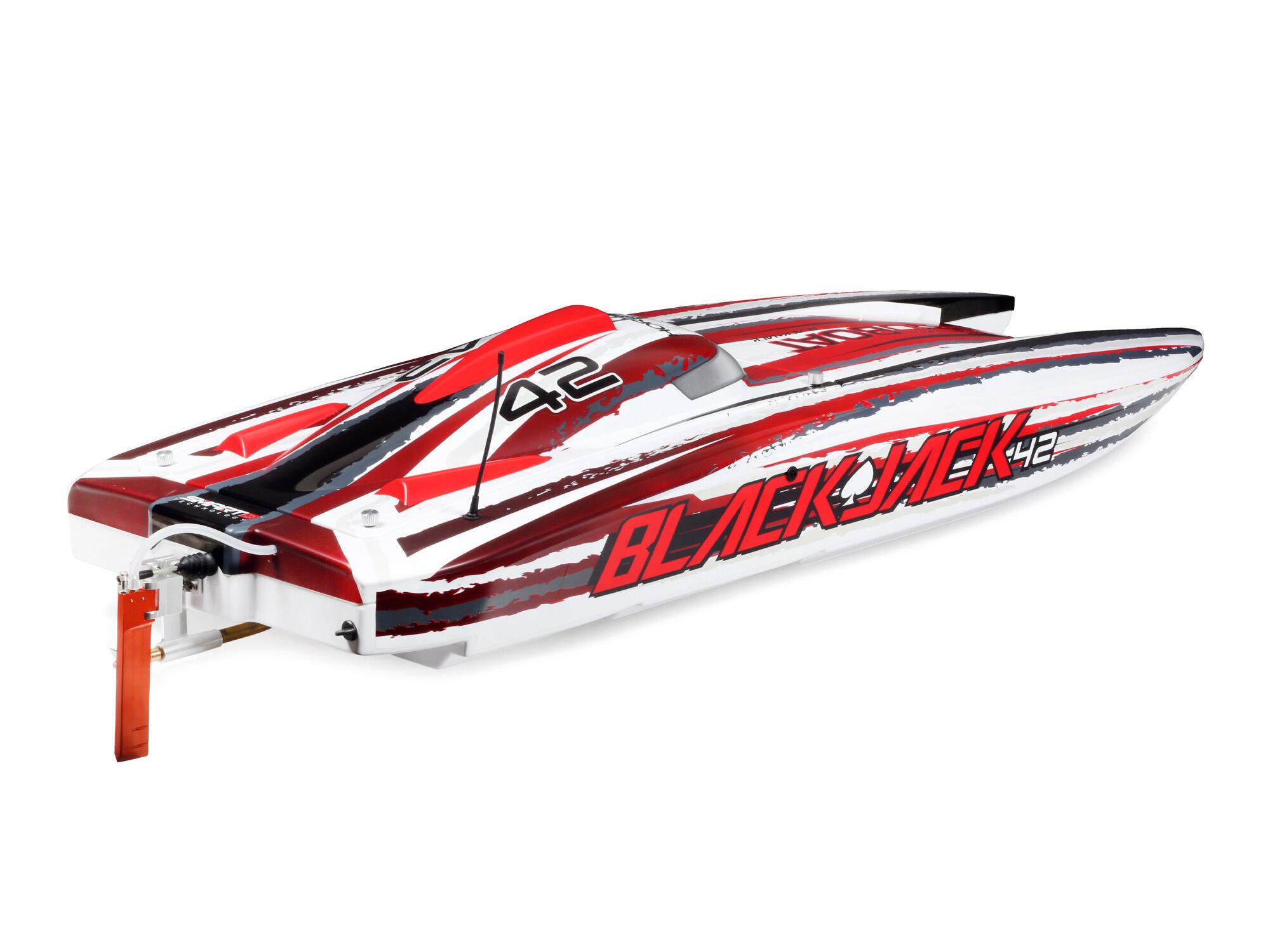 Blackjack 42" 8S Brushless Catamaran RTR: White/Red-2