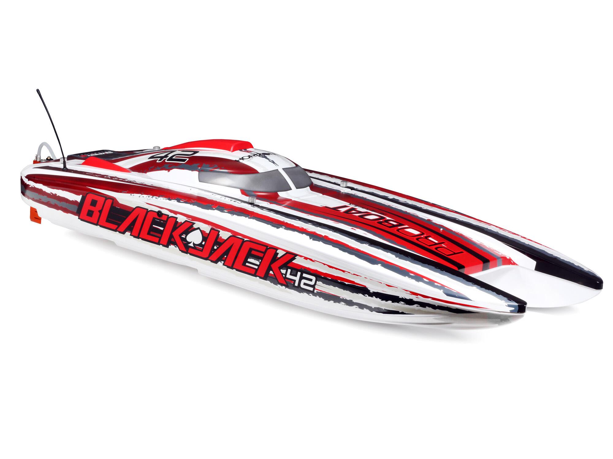 Blackjack 42" 8S Brushless Catamaran RTR: White/Red-3