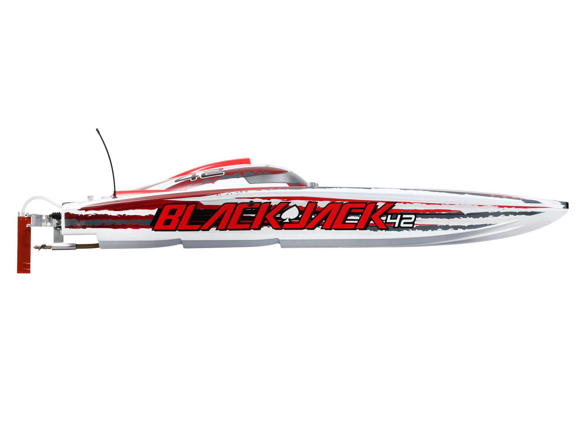 Blackjack 42" 8S Brushless Catamaran RTR: White/Red-4