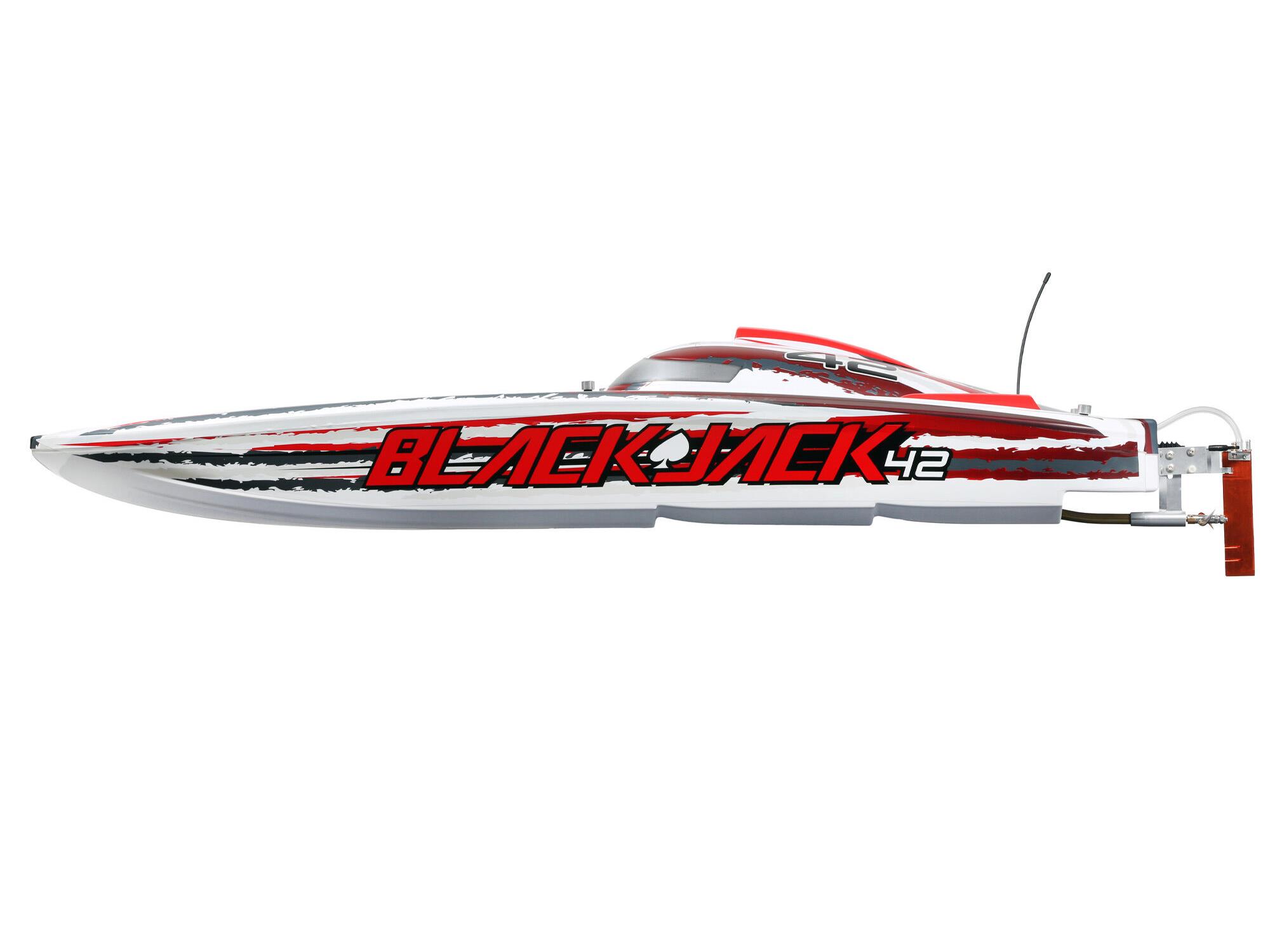 Blackjack 42" 8S Brushless Catamaran RTR: White/Red-5
