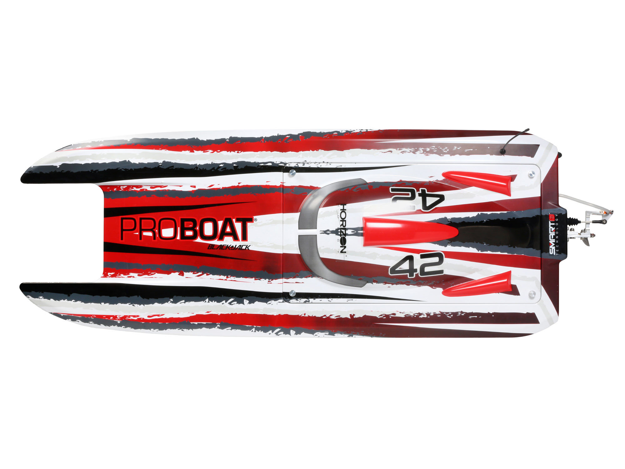 Blackjack 42" 8S Brushless Catamaran RTR: White/Red-8