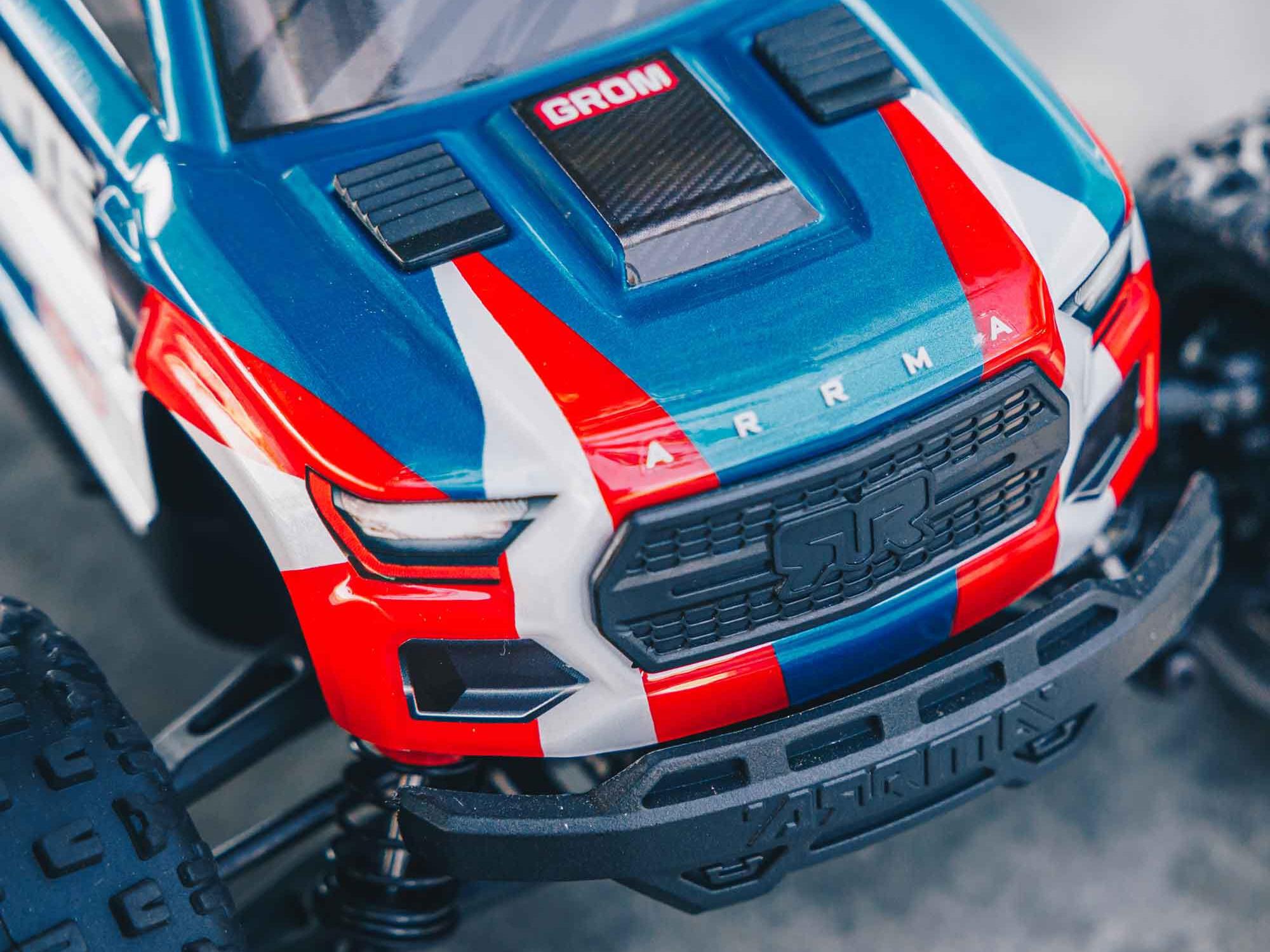 Arrma 1/18 Granite Grom Mega 380 Brushed 4X4 Monster Truck RTR (Blue/Red)-16