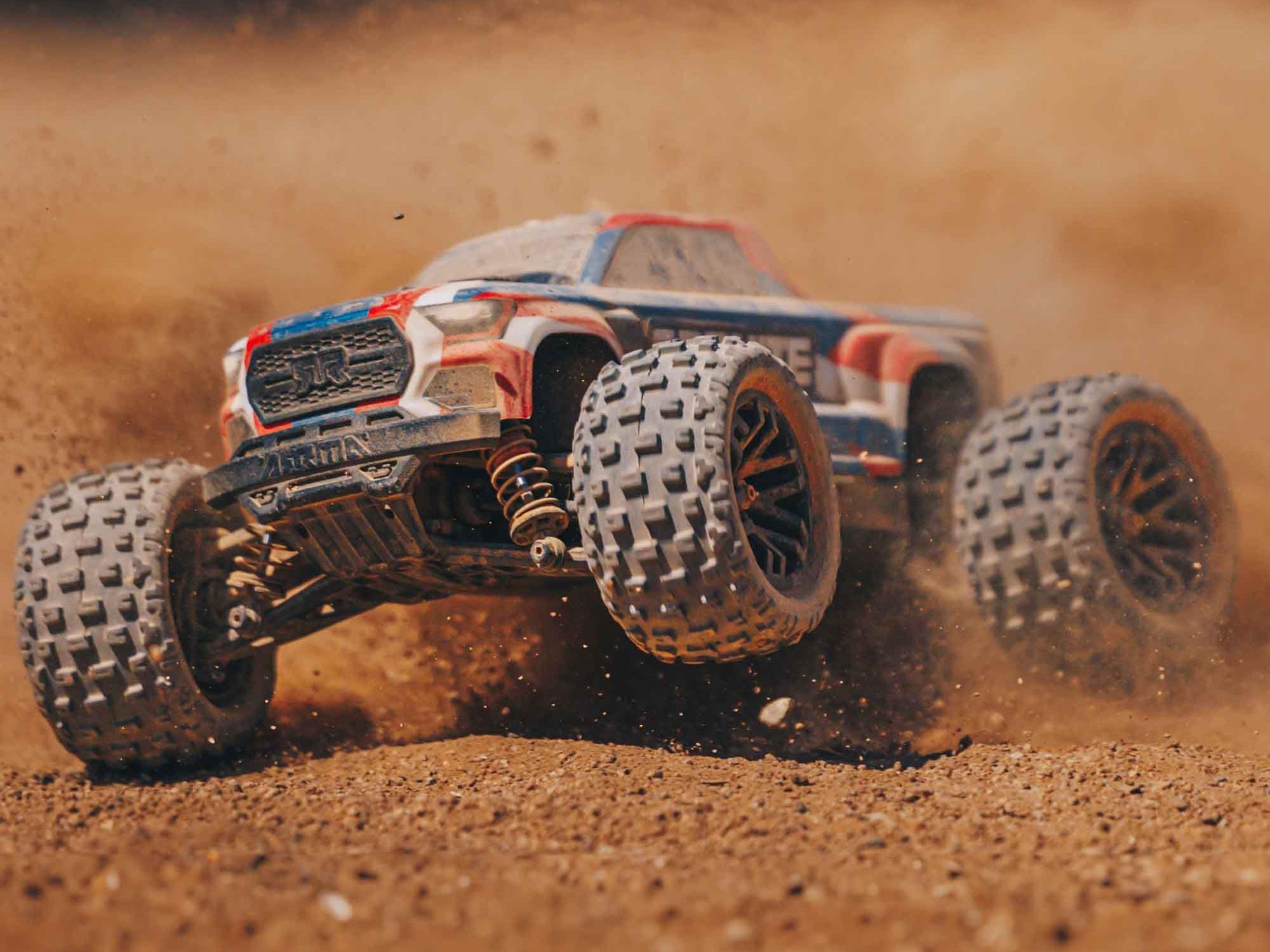 Arrma 1/18 Granite Grom Mega 380 Brushed 4X4 Monster Truck RTR (Blue/Red)-20