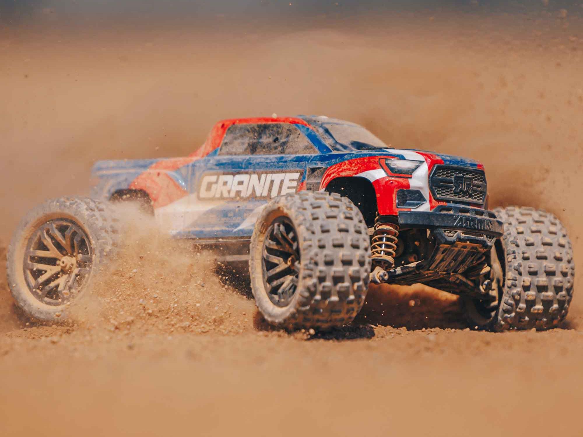 Arrma 1/18 Granite Grom Mega 380 Brushed 4X4 Monster Truck RTR (Blue/Red)-22