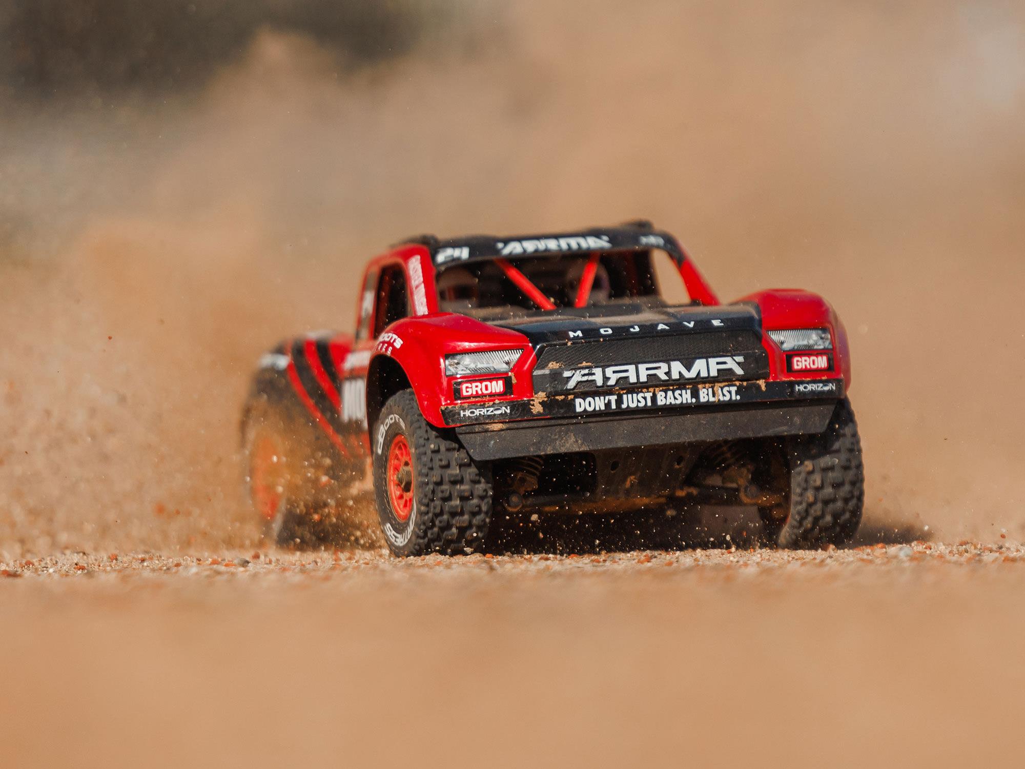 Arrma MOJAVE GROM MEGA 380 Brushed 4X4 Small Scale Desert Truck RTR - Red-17
