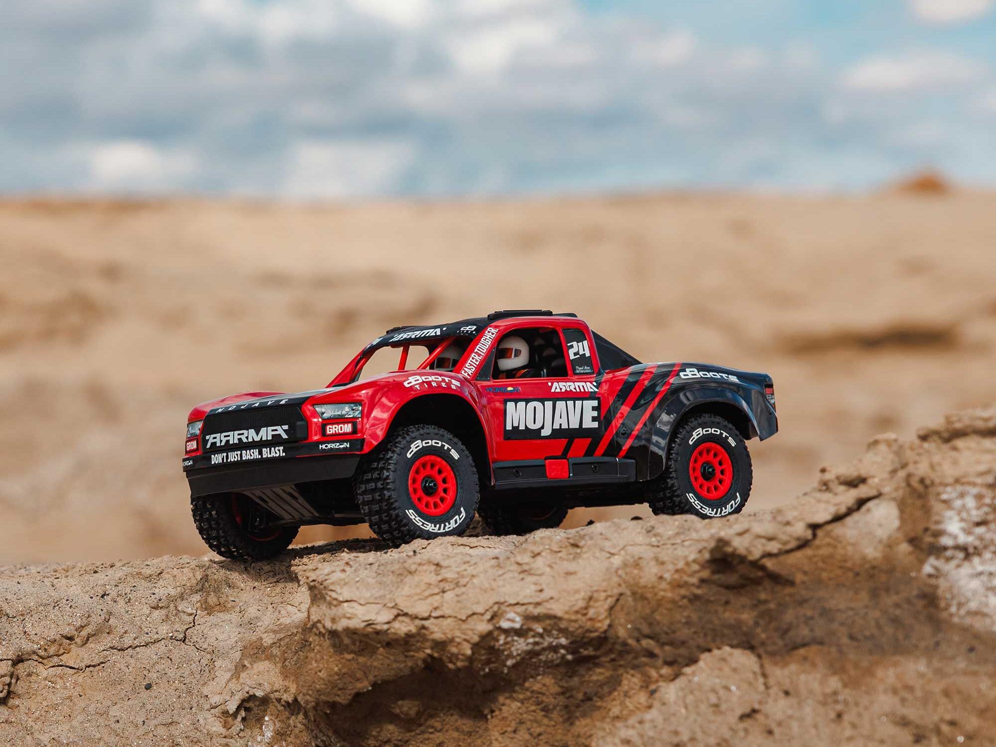Arrma MOJAVE GROM MEGA 380 Brushed 4X4 Small Scale Desert Truck RTR - Red-22