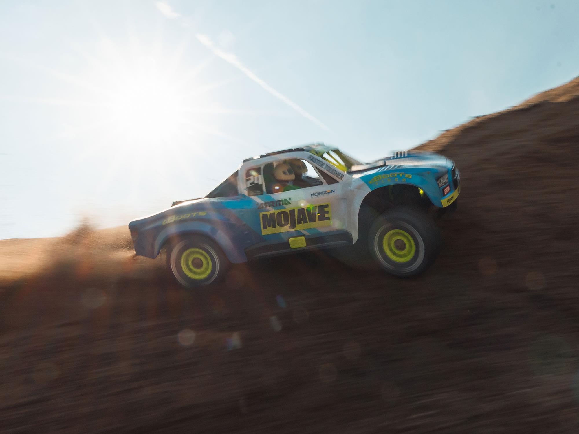 Arrma MOJAVE GROM MEGA 380 Brushed 4X4 Small Scale Desert Truck RTR - Blue-16