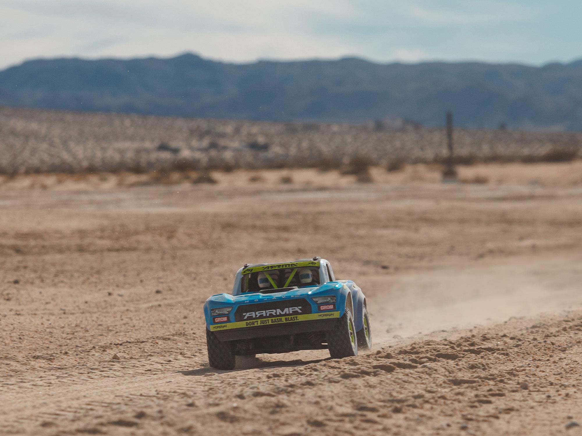 Arrma MOJAVE GROM MEGA 380 Brushed 4X4 Small Scale Desert Truck RTR - Blue-19