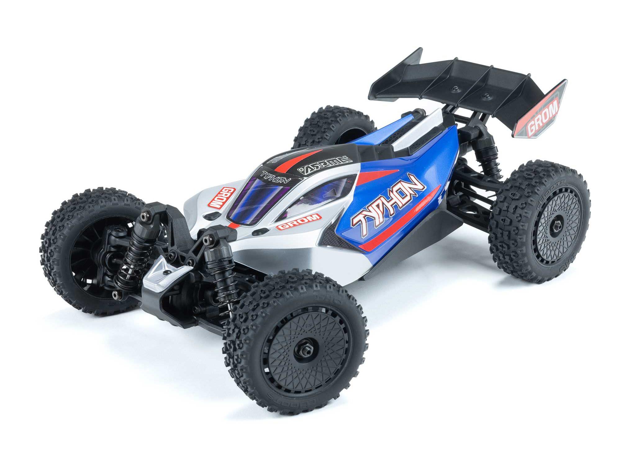 Arrma 1/18 TYPHON GROM MEGA 380 Brushed 4x4 Buggy RTR - Blue/Silver-9