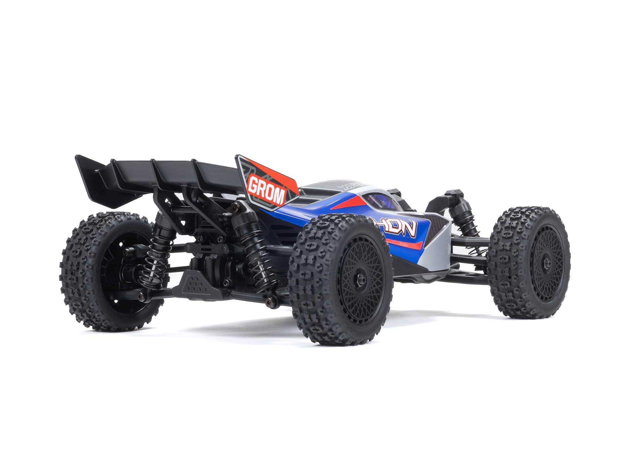 Arrma 1/18 TYPHON GROM MEGA 380 Brushed 4x4 Buggy RTR - Blue/Silver-13