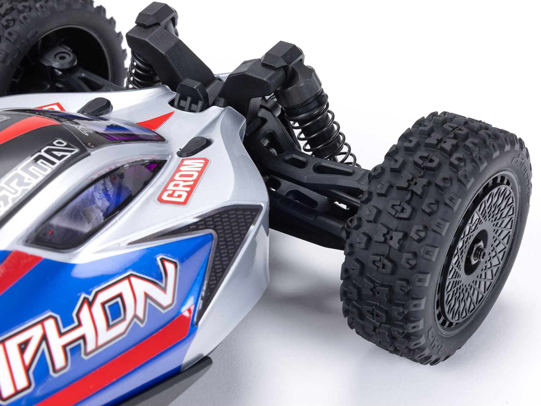 Arrma 1/18 TYPHON GROM MEGA 380 Brushed 4x4 Buggy RTR - Blue/Silver-30