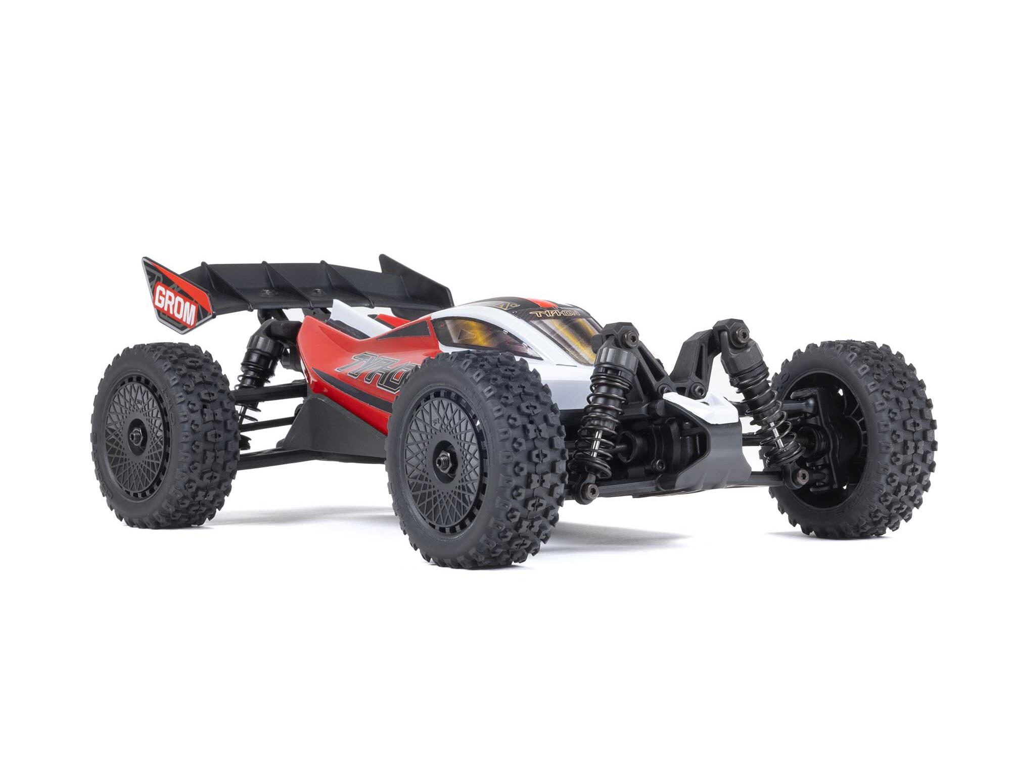 Arrma 1/18 TYPHON GROM MEGA 380 Brushed 4x4 Buggy RTR - Red/White-10
