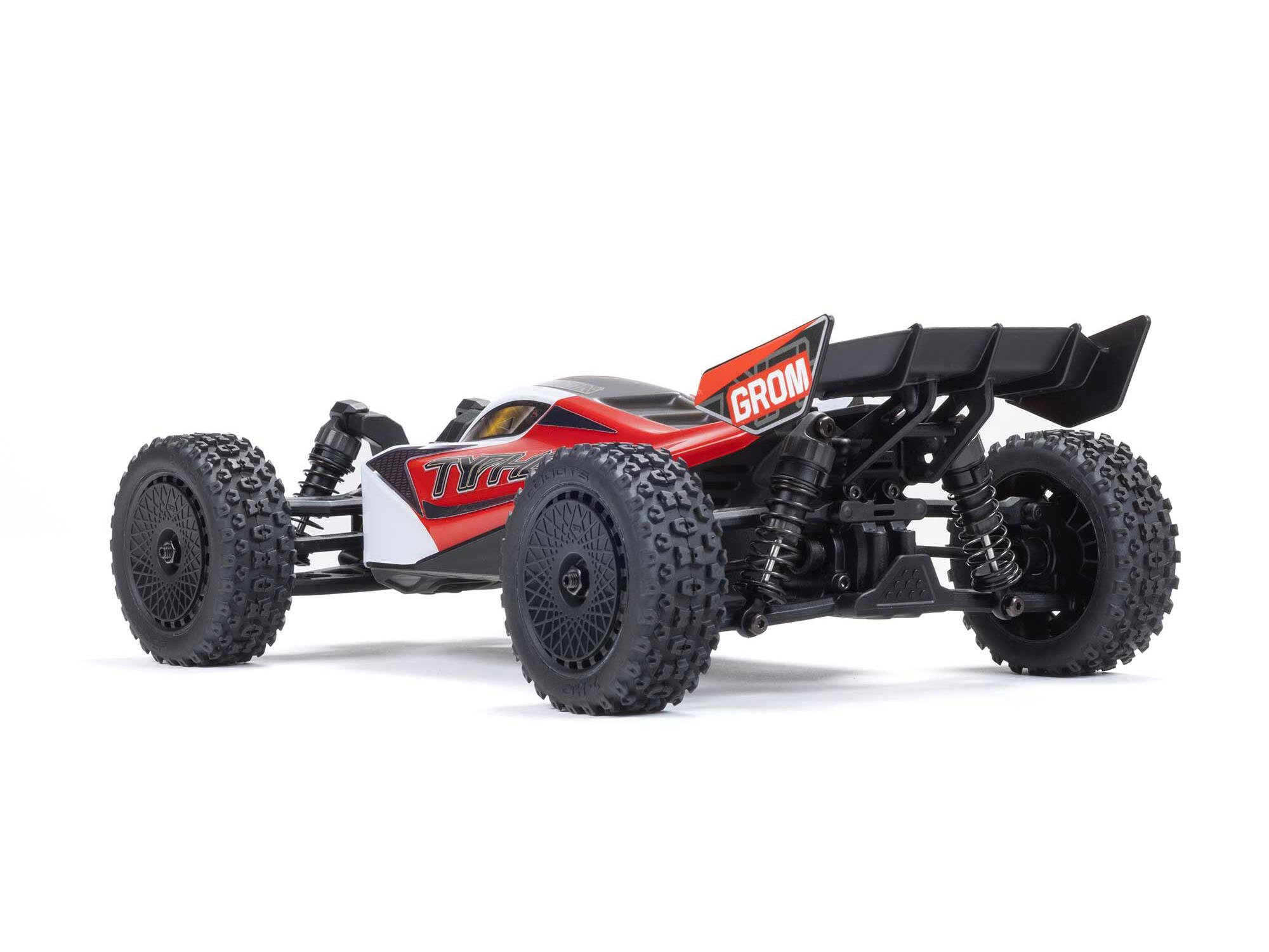 Arrma 1/18 TYPHON GROM MEGA 380 Brushed 4x4 Buggy RTR - Red/White-11