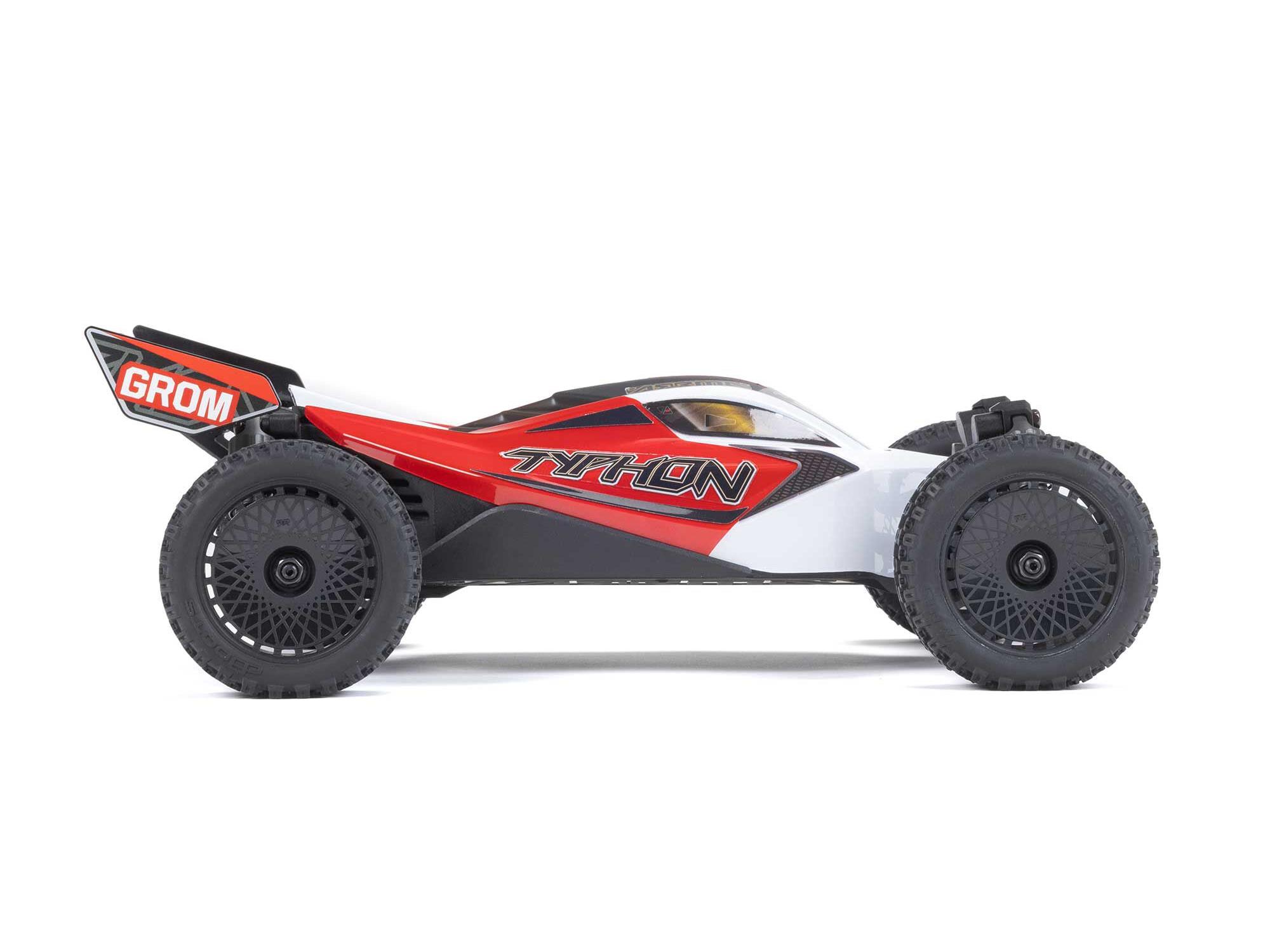 Arrma 1/18 TYPHON GROM MEGA 380 Brushed 4x4 Buggy RTR - Red/White-15