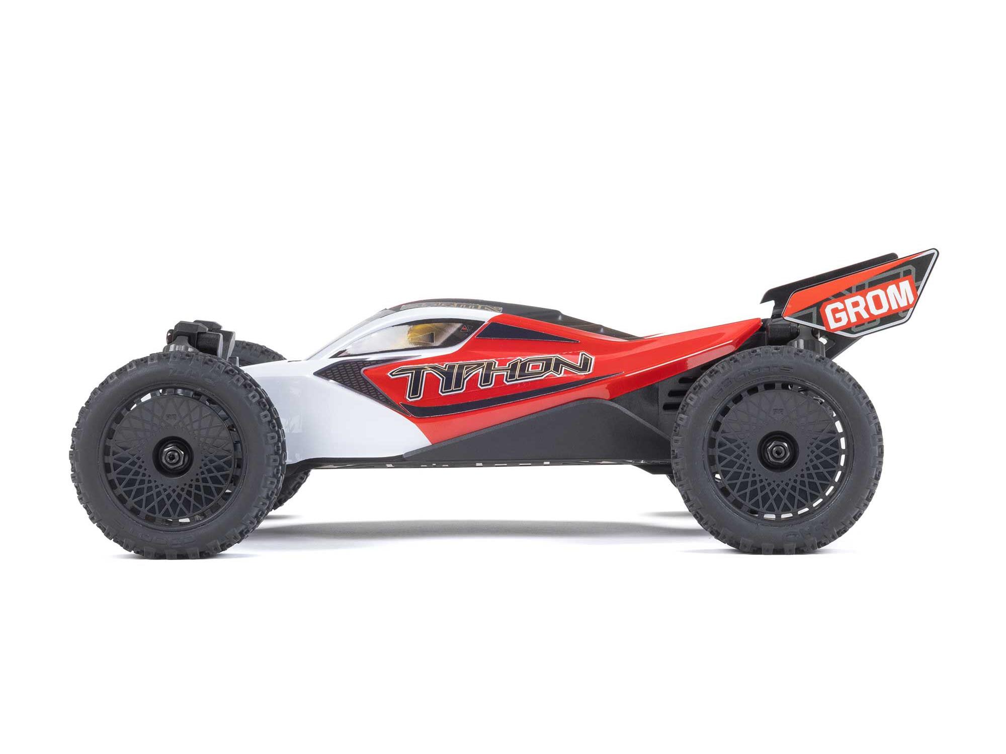 Arrma 1/18 TYPHON GROM MEGA 380 Brushed 4x4 Buggy RTR - Red/White-17