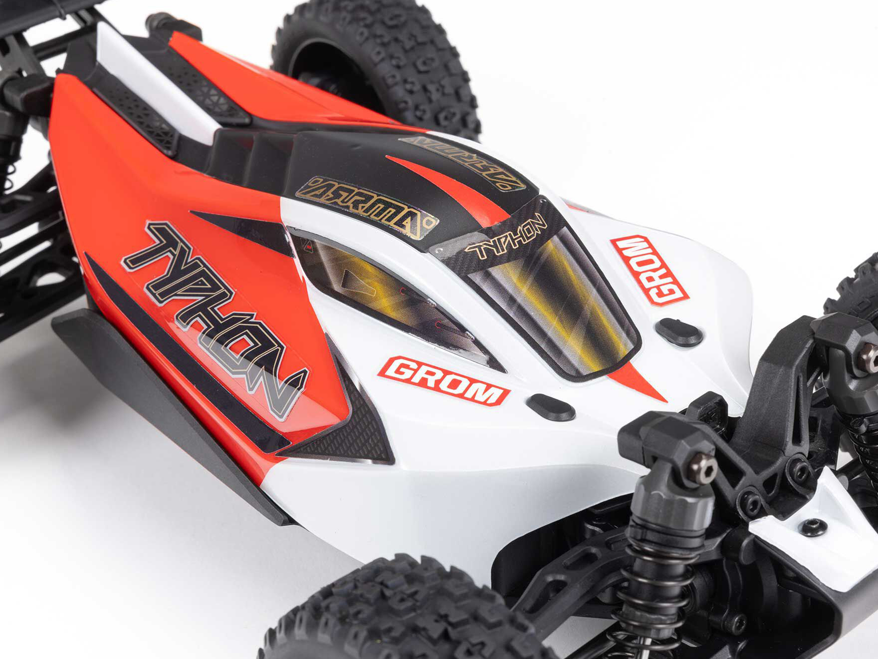 Arrma 1/18 TYPHON GROM MEGA 380 Brushed 4x4 Buggy RTR - Red/White-28