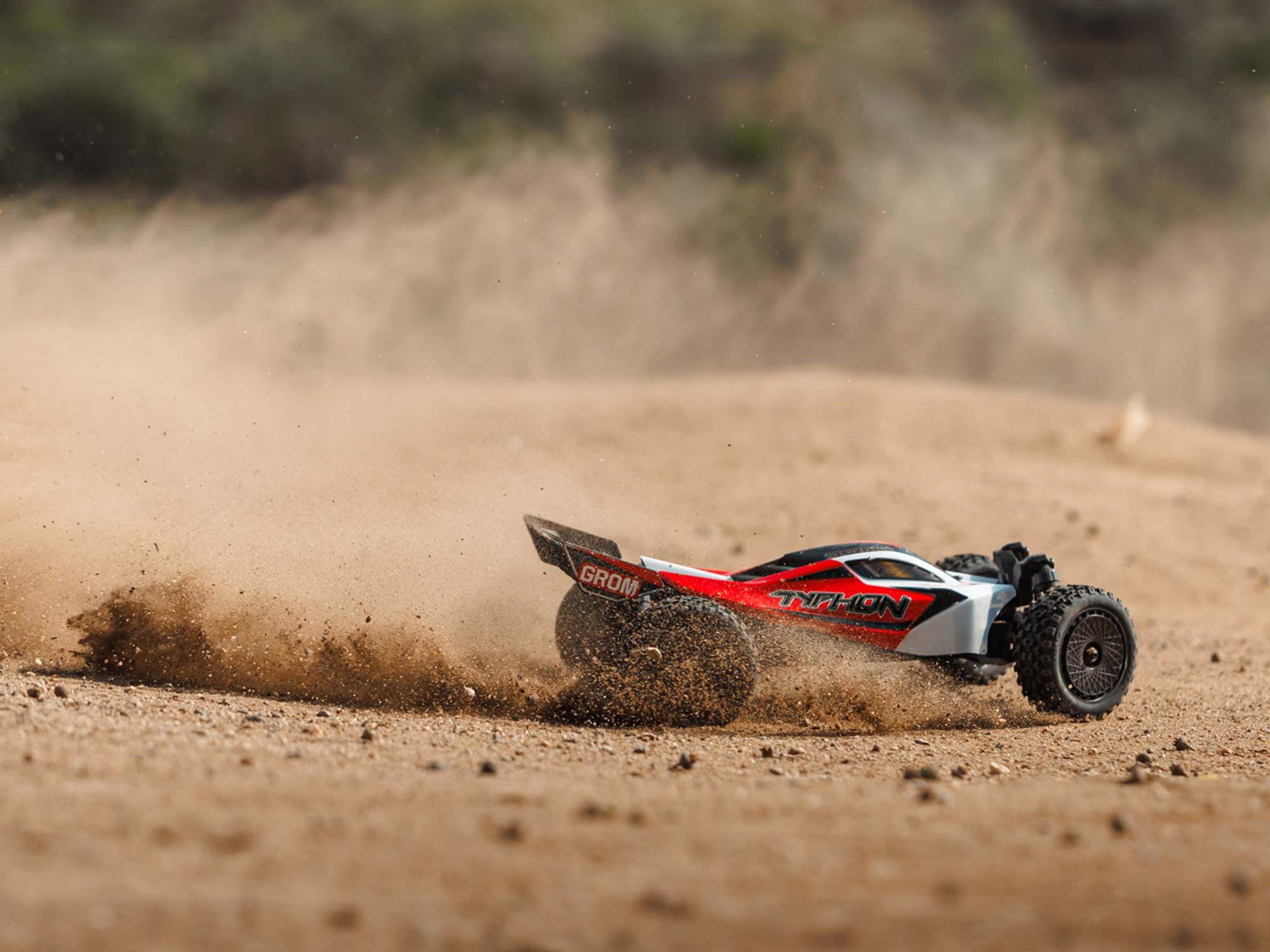 Arrma 1/18 TYPHON GROM MEGA 380 Brushed 4x4 Buggy RTR - Red/White-35