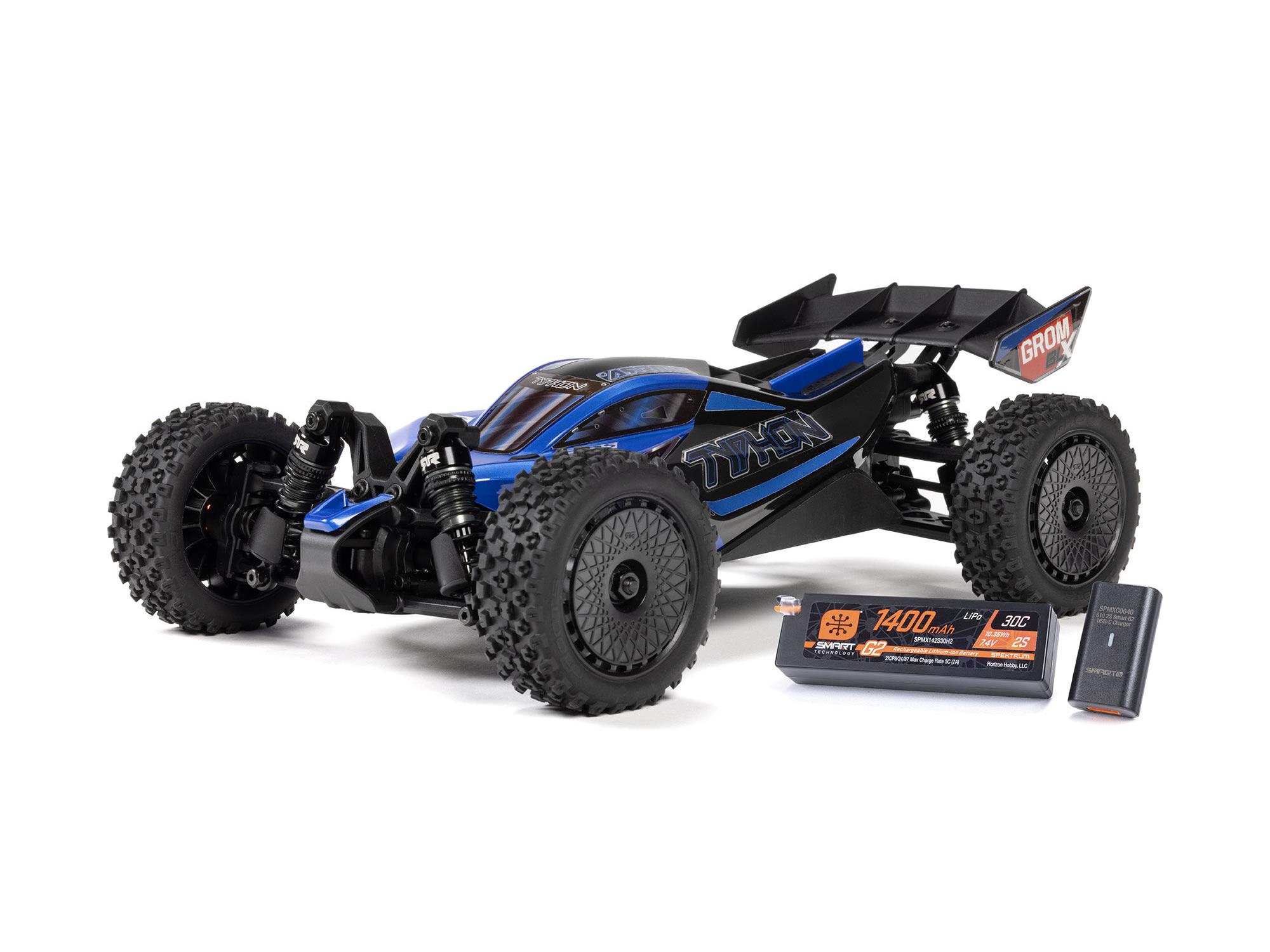 Arrma 1/18 Typhon GROM 223S BLX 4X4 with Batt/Charger Blue-6