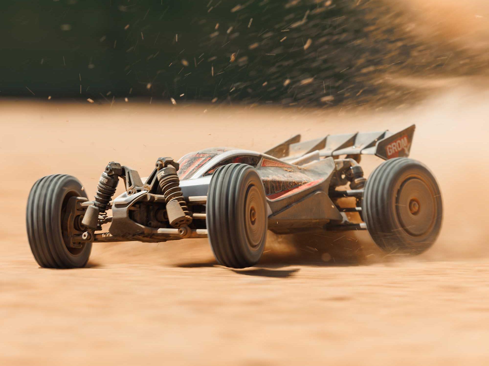 Arrma 1/18 Typhon GROM 223S BLX 4X4 Buggy (No Batt/Charg) Silver-23