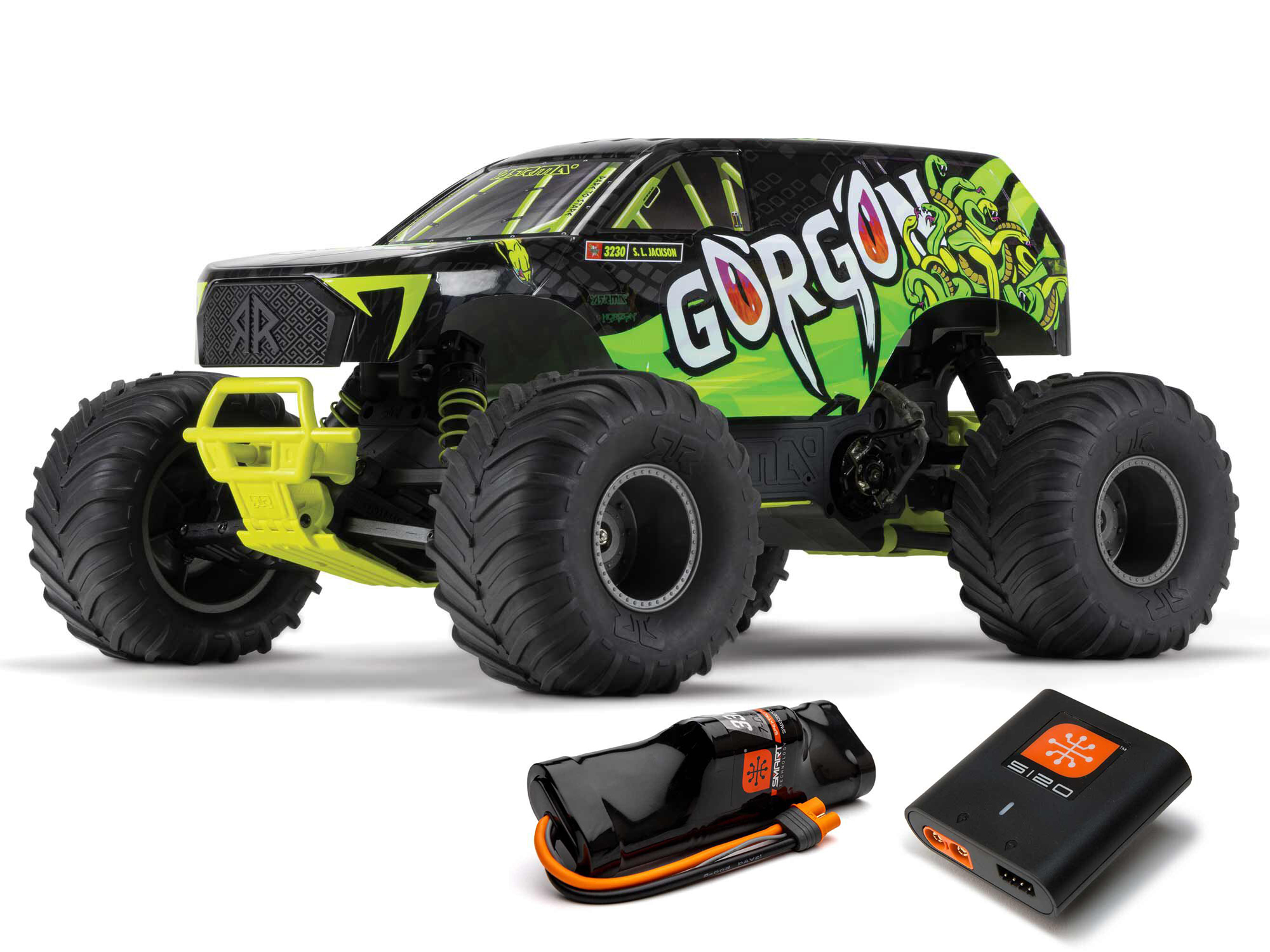 Arrma Gorgon MT RTR w/8.4v Batt/USB Charger Yellow-8