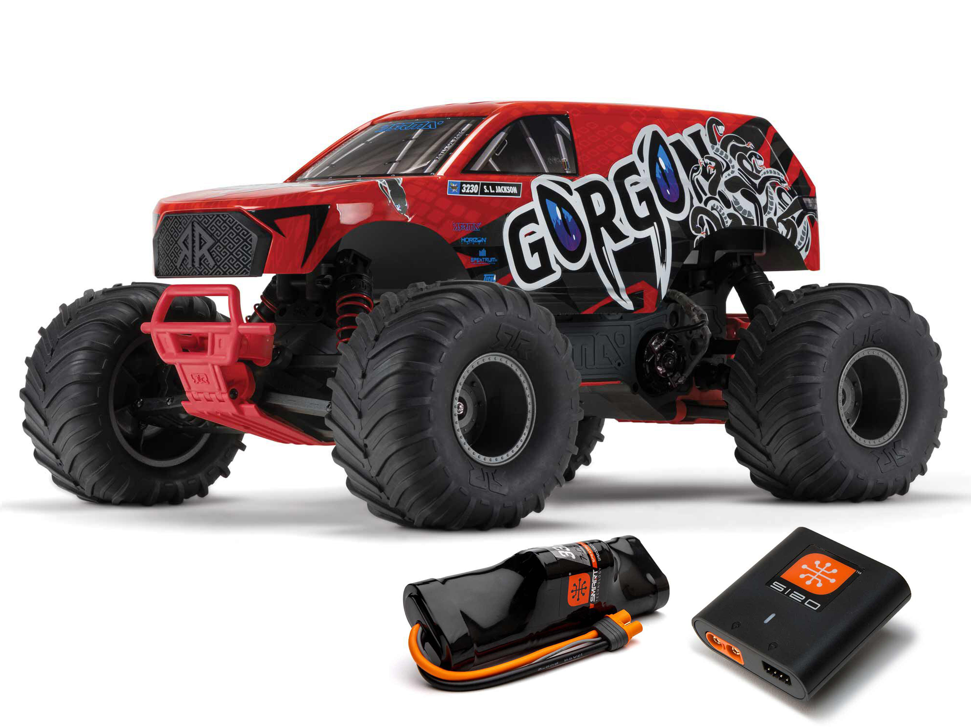 Arrma Gorgon MT RTR w/8.4v Batt/USB Charger Red-8