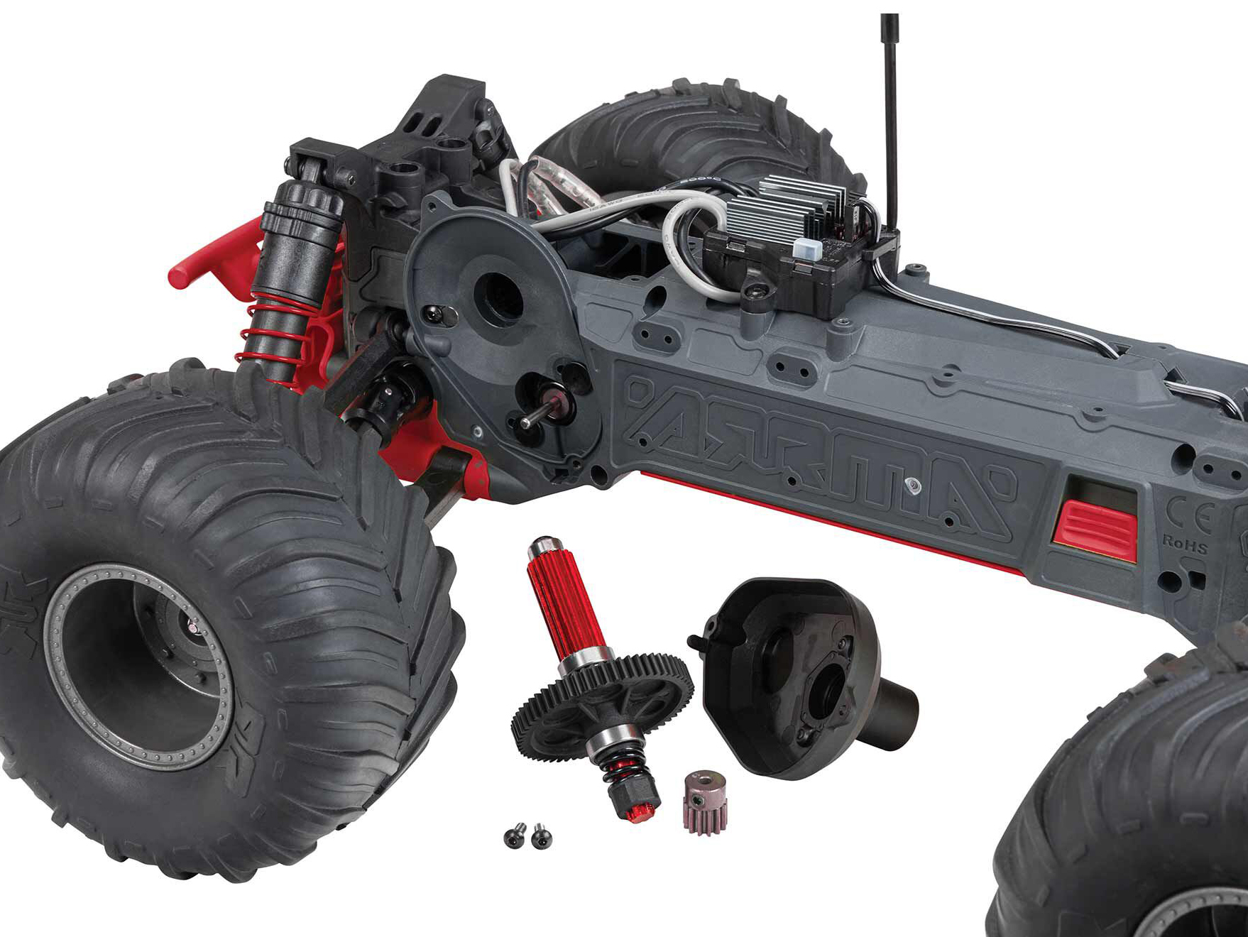 Arrma Gorgon MT RTR w/8.4v Batt/USB Charger Red-13