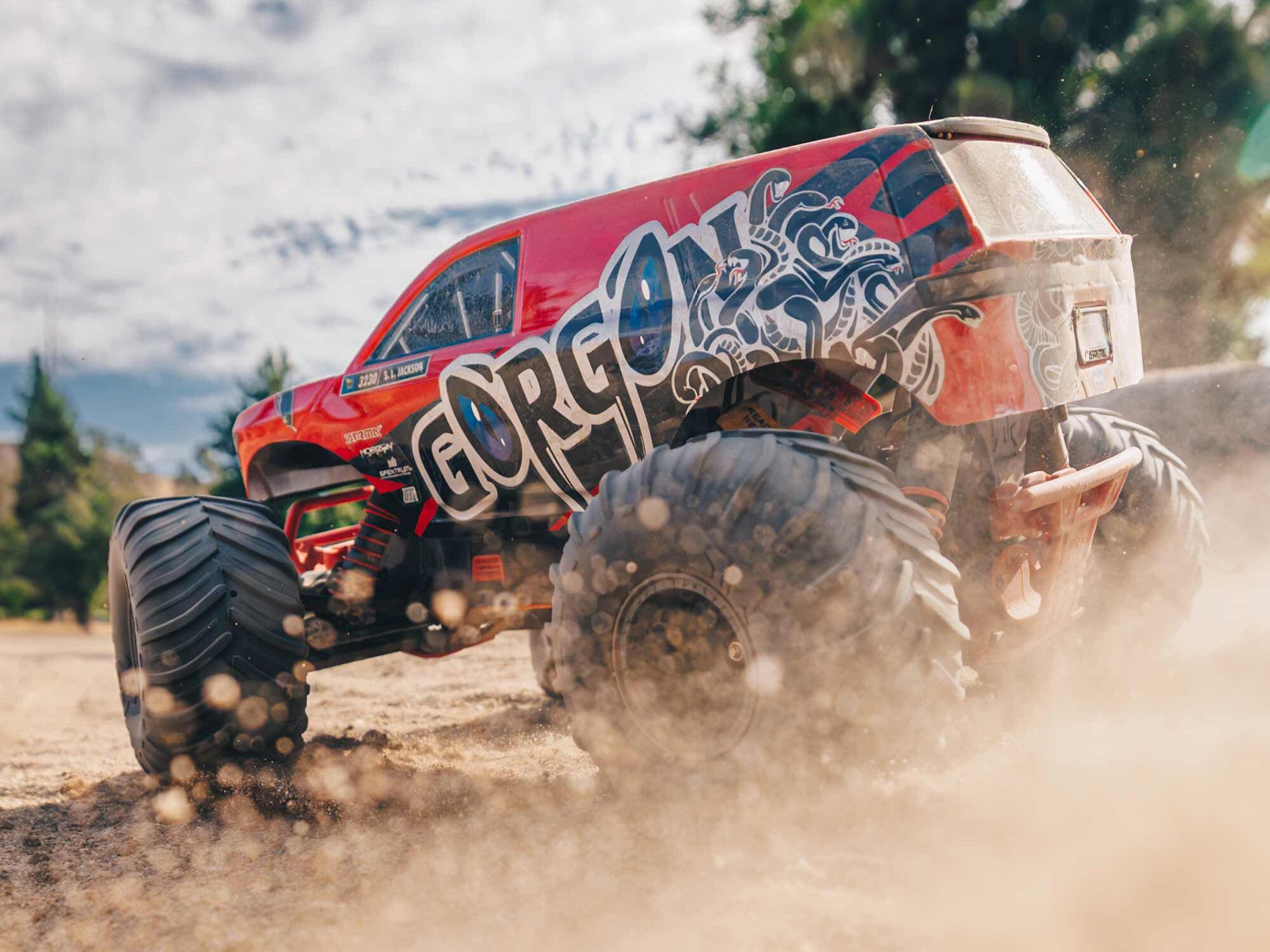 Arrma Gorgon MT RTR w/8.4v Batt/USB Charger Red-25