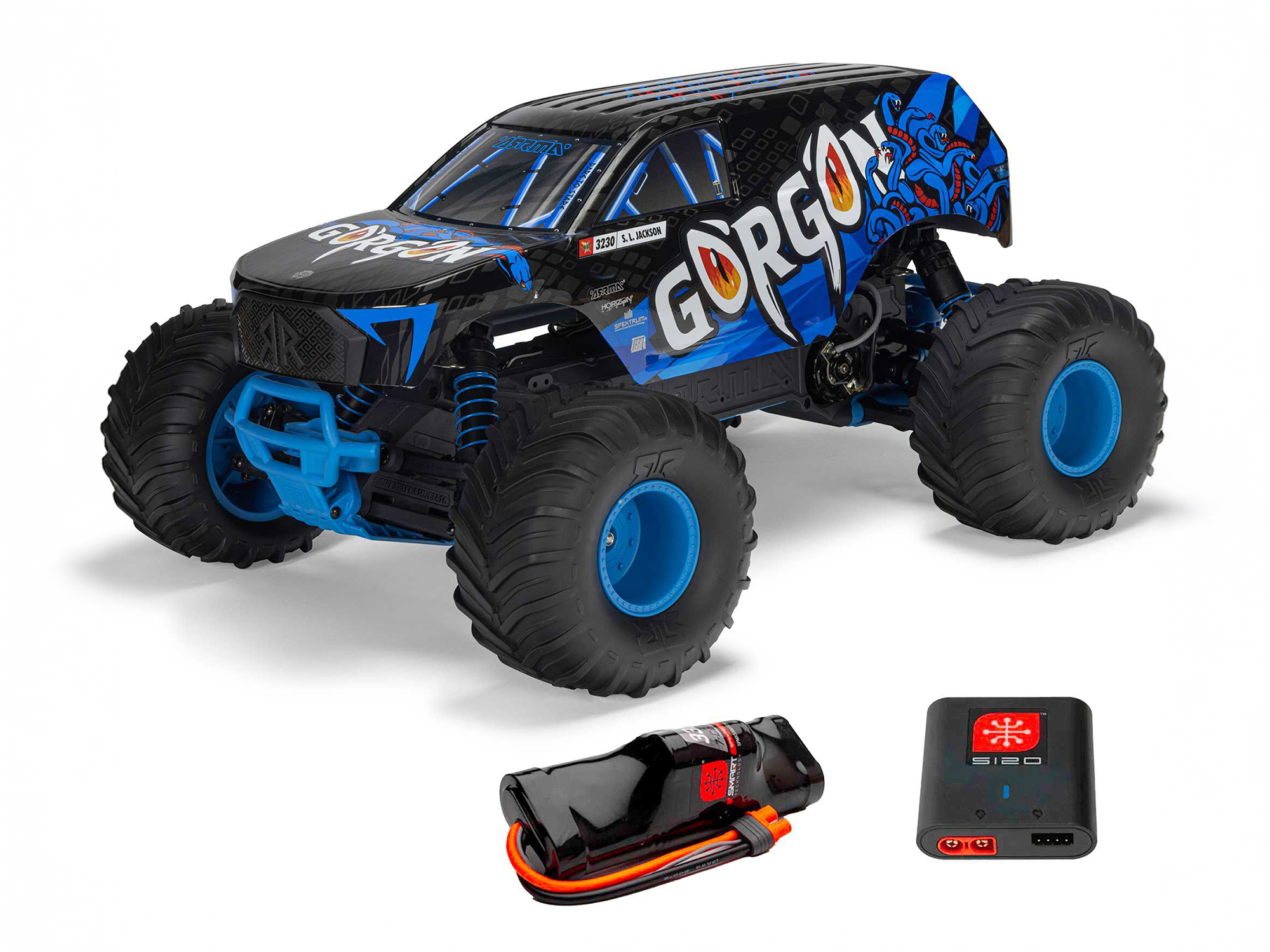 1/10 GORGON MEGA 550 2WD MT with Battery & Charger Blue-6