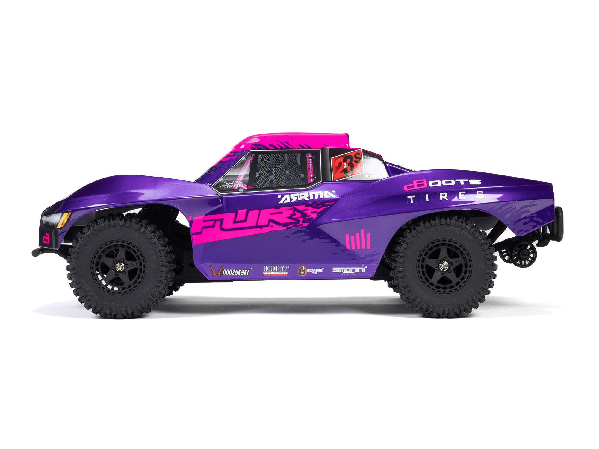Arrma Fury 223S BLX Brushless 2WD Short Course Truck RTR 1/10 with DSC - Purple-12