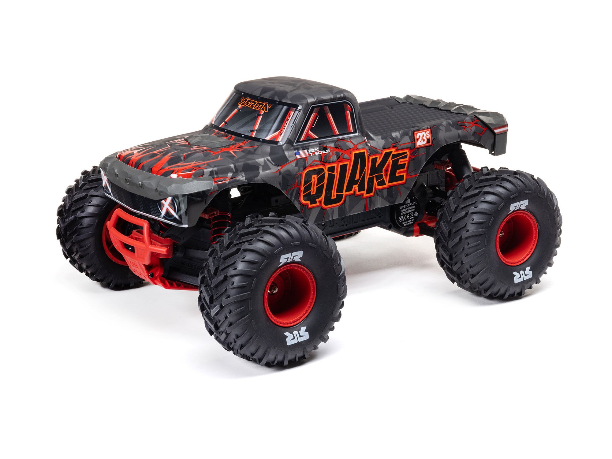 Arrma 1/10 QUAKE 223S DSC 2WD RTR Brushless Monster Truck, Red-8