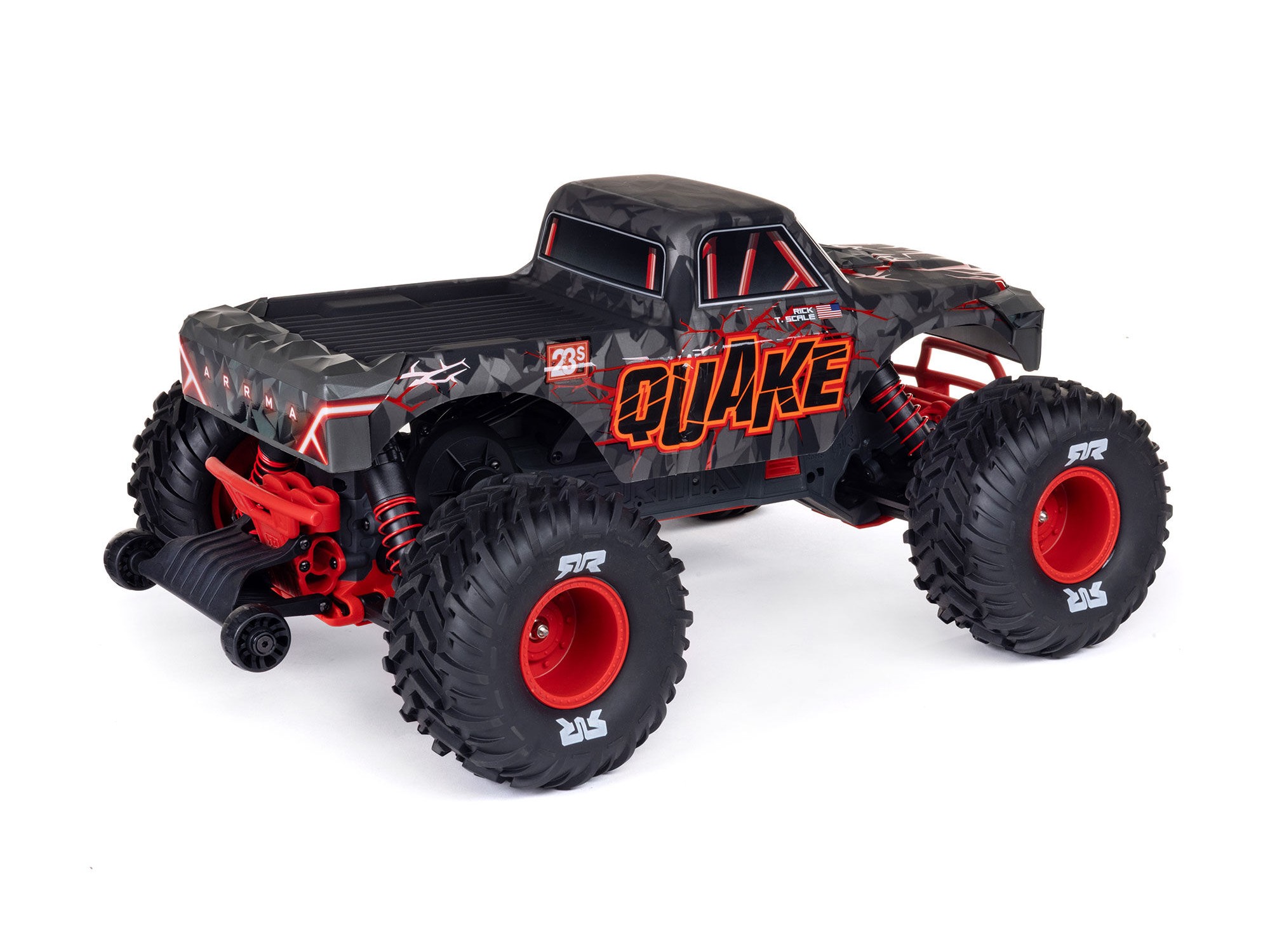Arrma 1/10 QUAKE 223S DSC 2WD RTR Brushless Monster Truck, Red-9