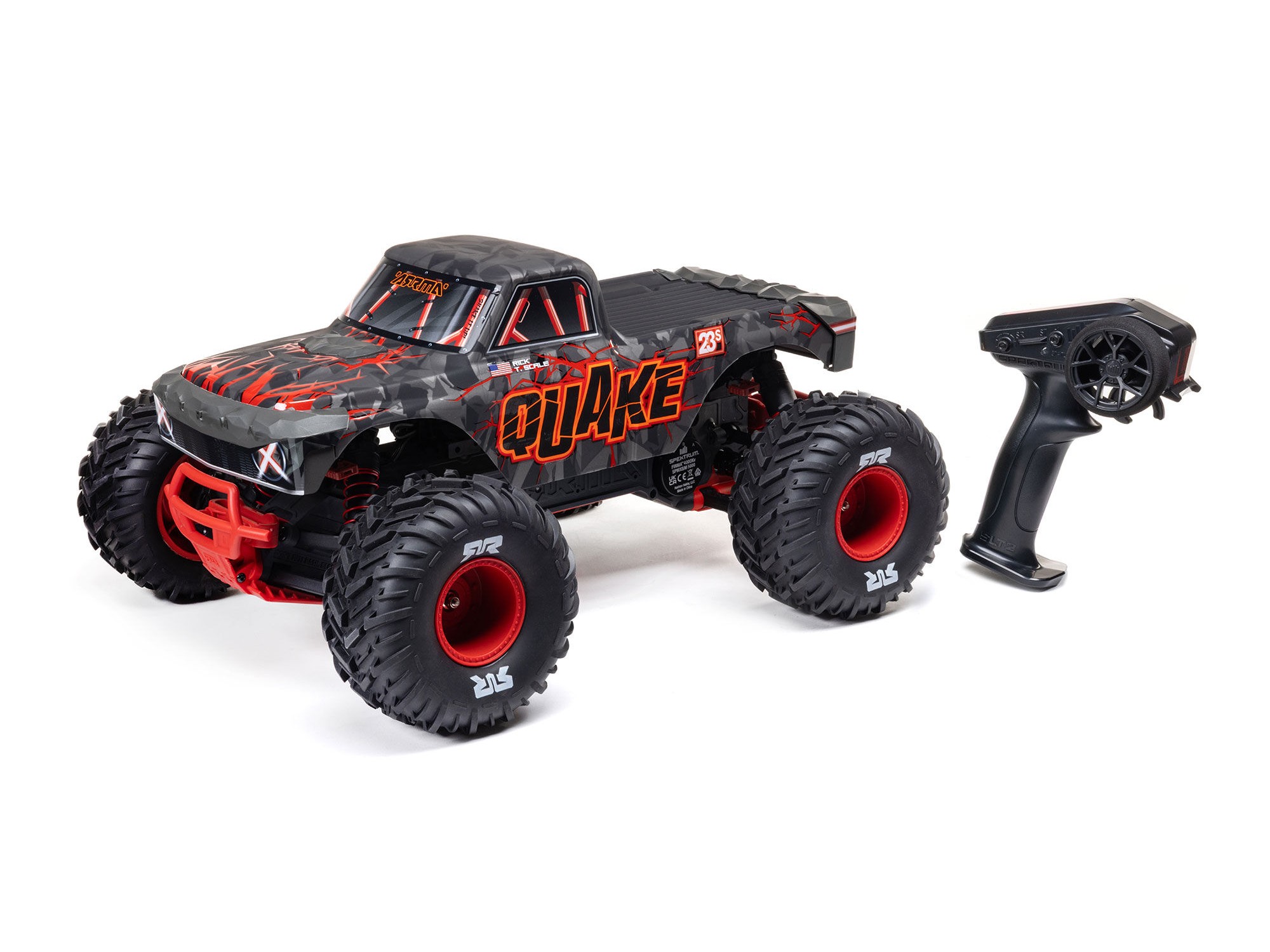 Arrma 1/10 QUAKE 223S DSC 2WD RTR Brushless Monster Truck, Red-17
