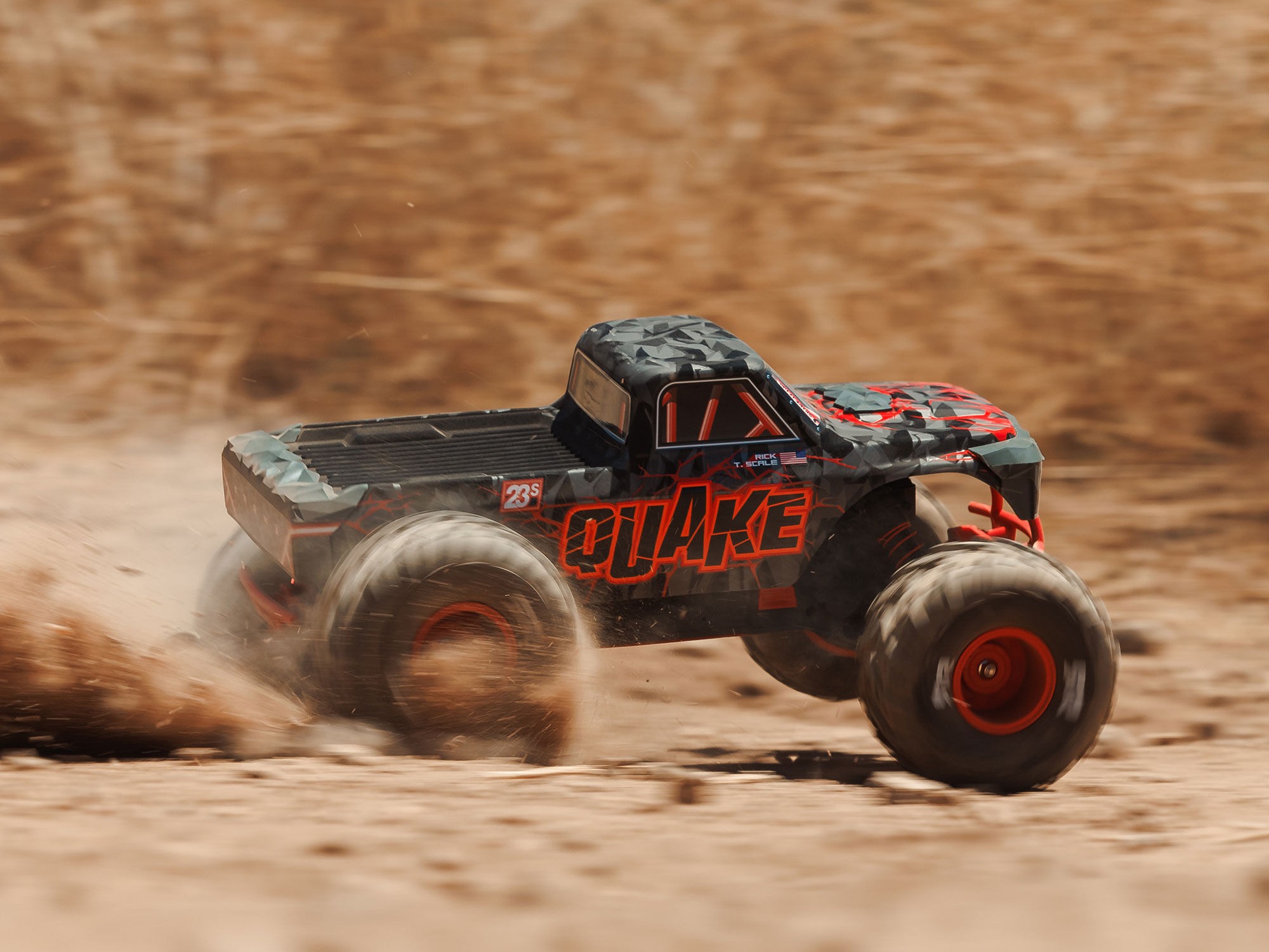 Arrma 1/10 QUAKE 223S DSC 2WD RTR Brushless Monster Truck, Red-27