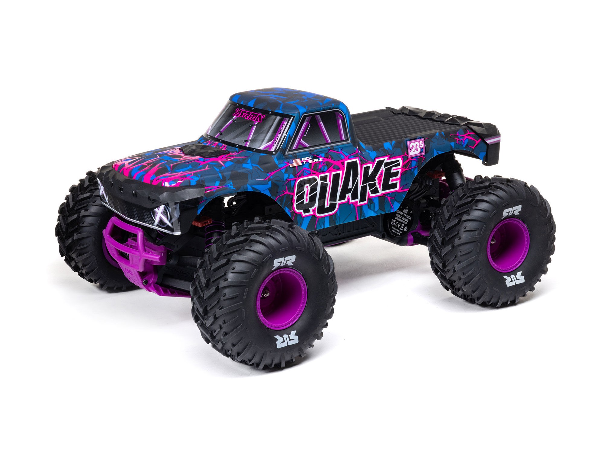Arrma 1/10 QUAKE 223S DSC 2WD RTR Brushless Monster Truck, Purple-9