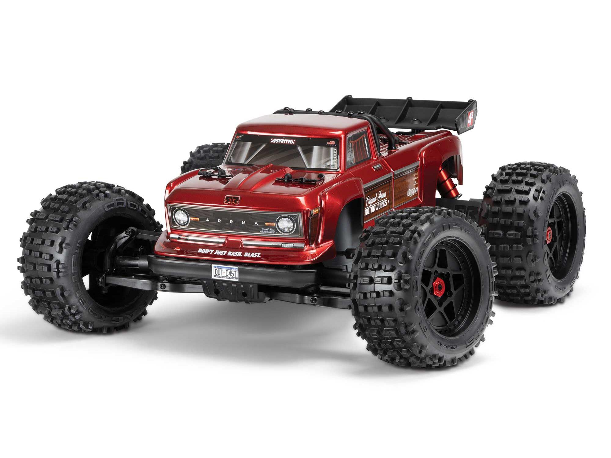 Arrma 1/10 Outcast 4S 4X4 BLX Stunt MT (with Centre Diff) Red-8