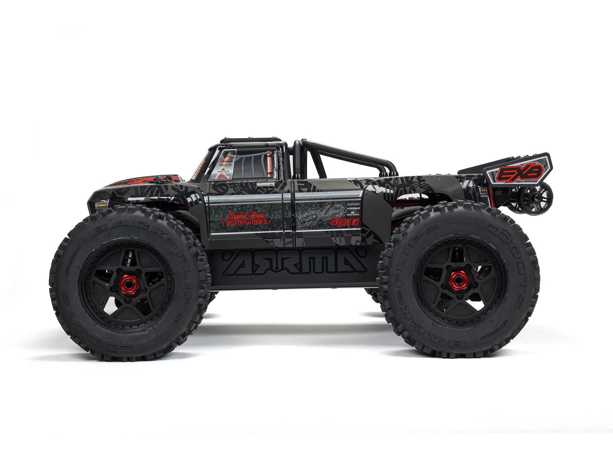 Arrma 1/5 Outcast 8S 4X4 BLX EXB Stunt Truck RTR Black-22